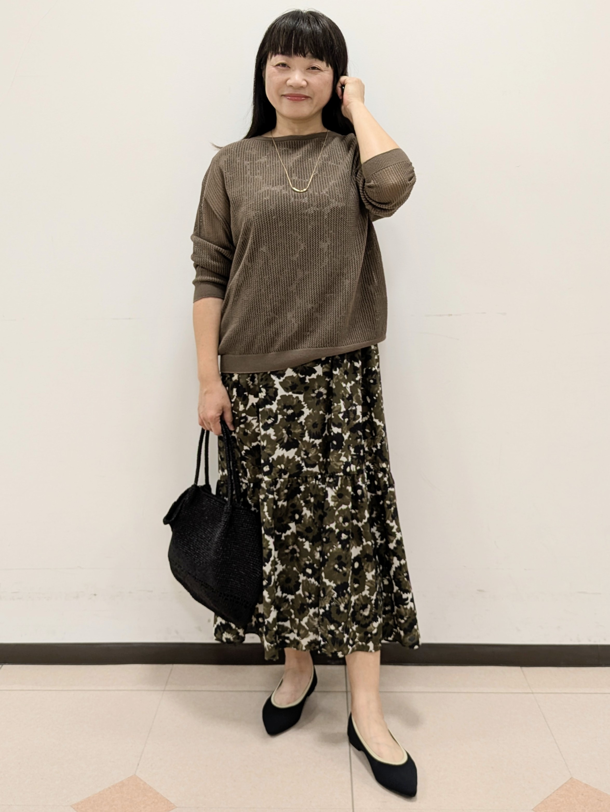 ともさんの「UNTITLED｜【花柄/着映え】フラワープリントワンピース」を使ったコーディネート