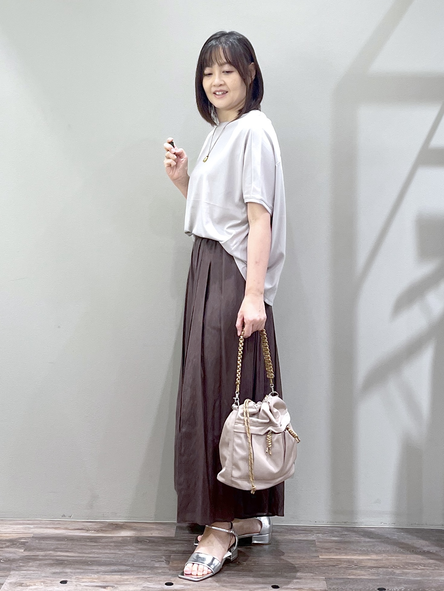 ricoさんの「Dessin｜【汗シミ防止/UVカット】ドルマンスリーブ プルオーバー」を使ったコーディネート