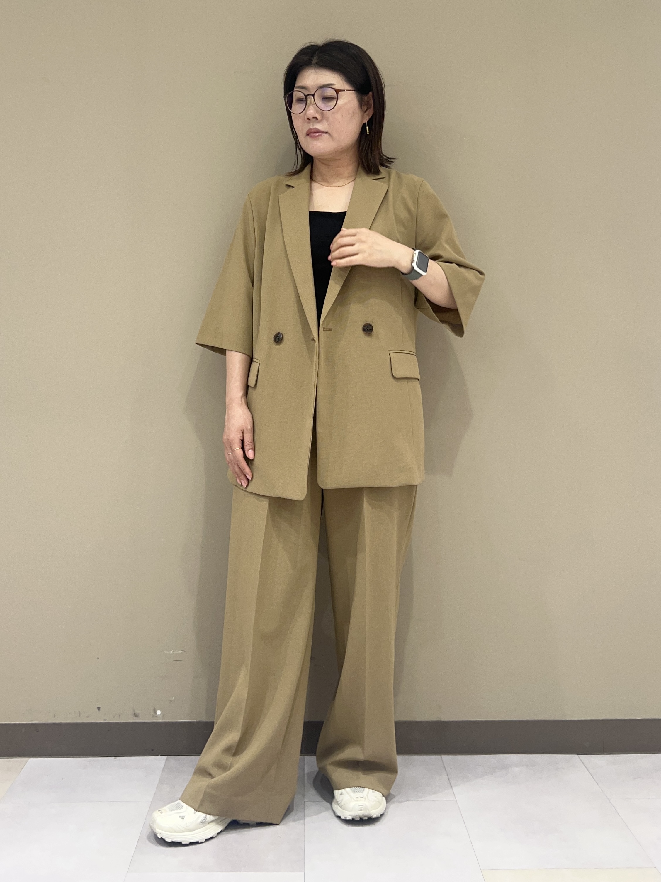 fukuさんの「UNTITLED｜【セットアップ可/UVカット/通気性】エアリークール半袖ジャケット」を使ったコーディネート