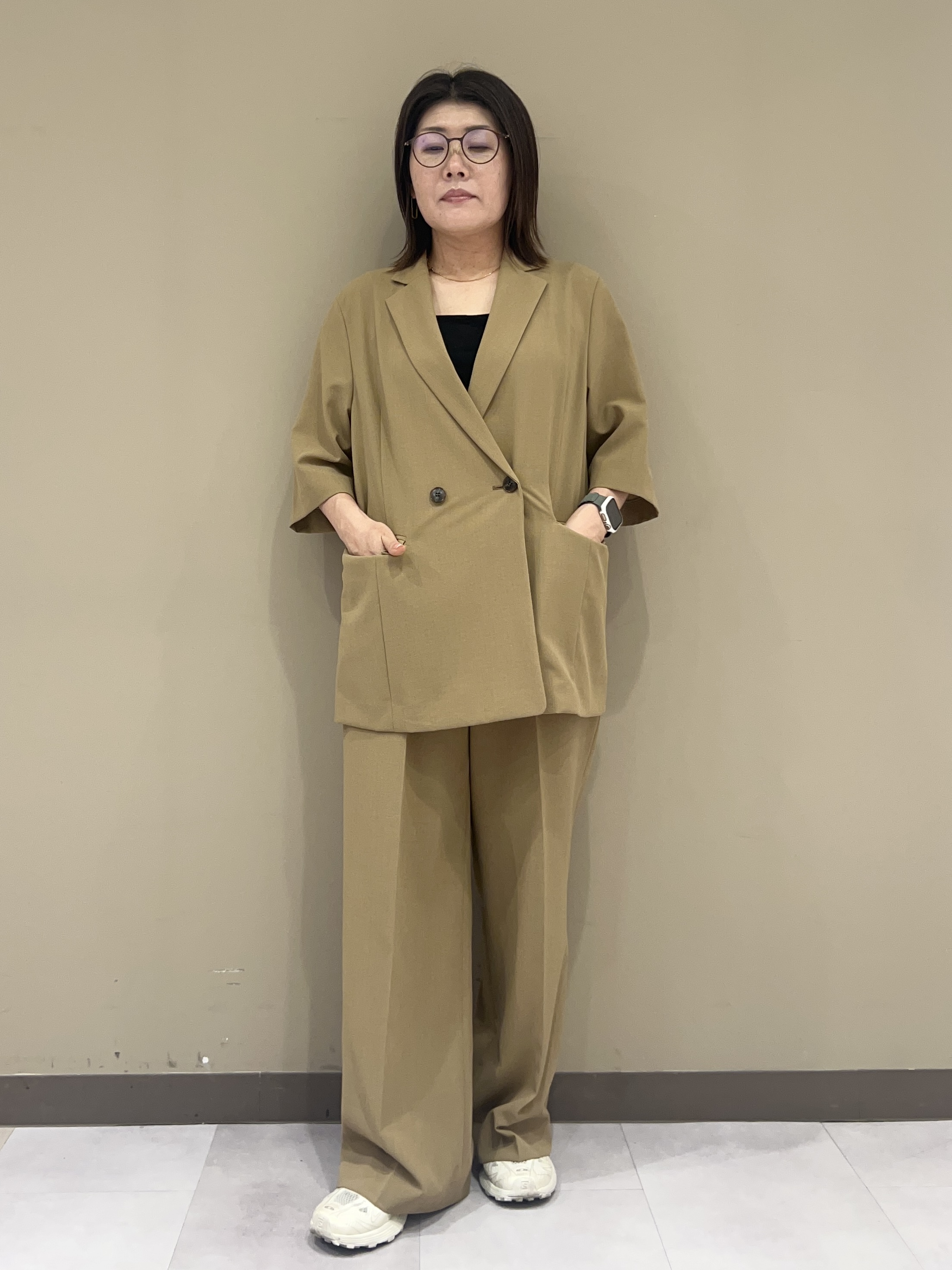fukuさんの「UNTITLED｜【セットアップ可/UVカット/通気性】エアリークール半袖ジャケット」を使ったコーディネート