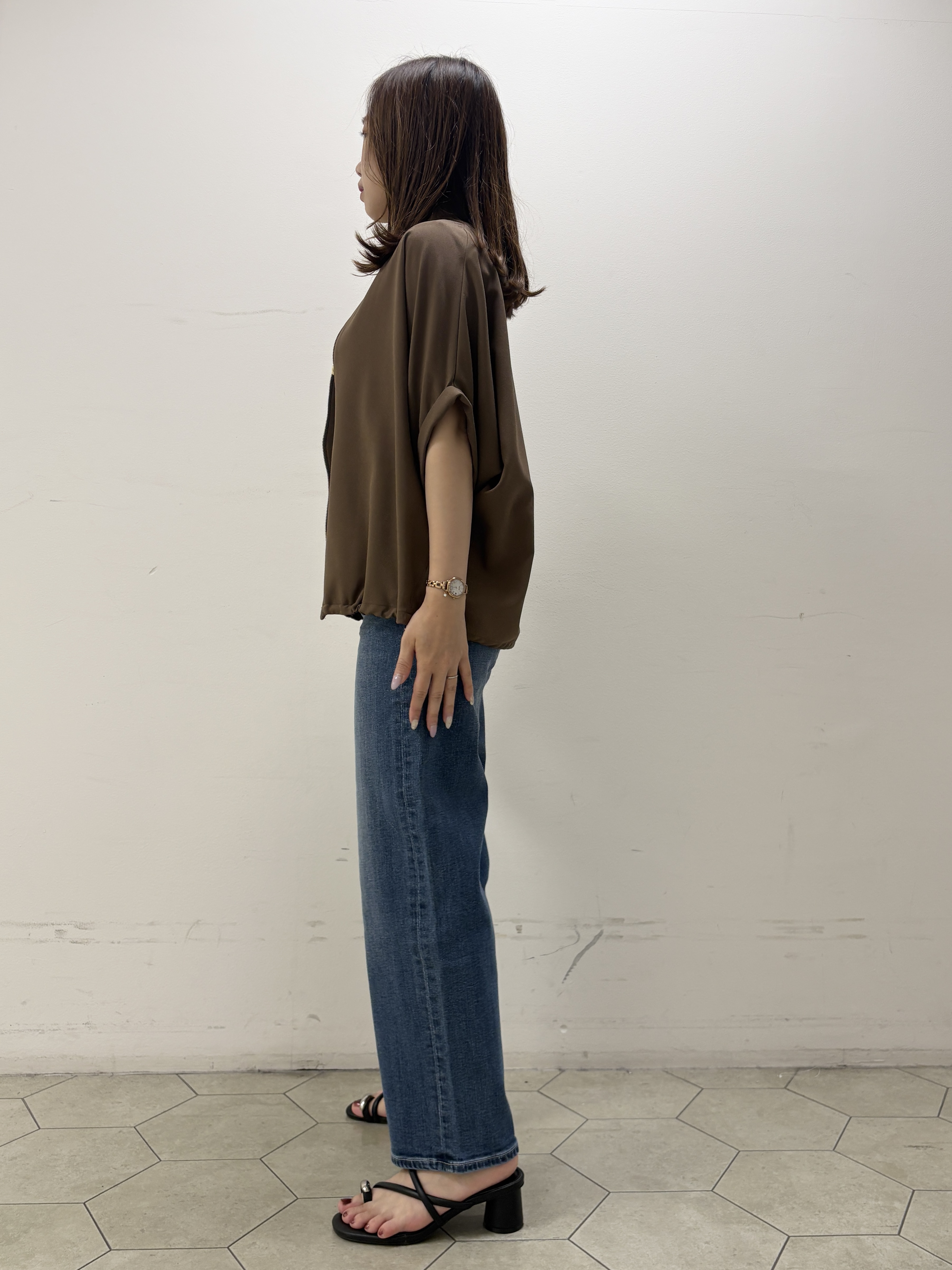 kahoさんの「INDIVI｜【着る日傘】ドルマンフォルムブルゾン」を使ったコーディネート