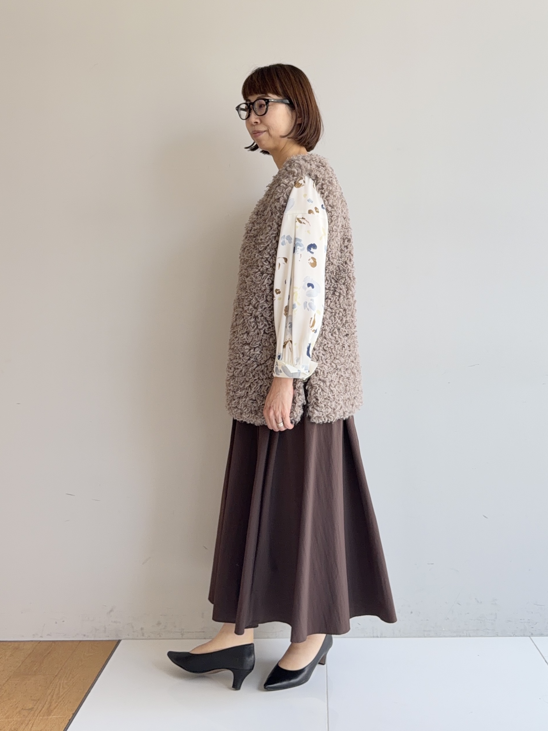 murayamaさんの「INDIVI｜【ラム革／美脚／通勤】レザーパンプス」を使ったコーディネート