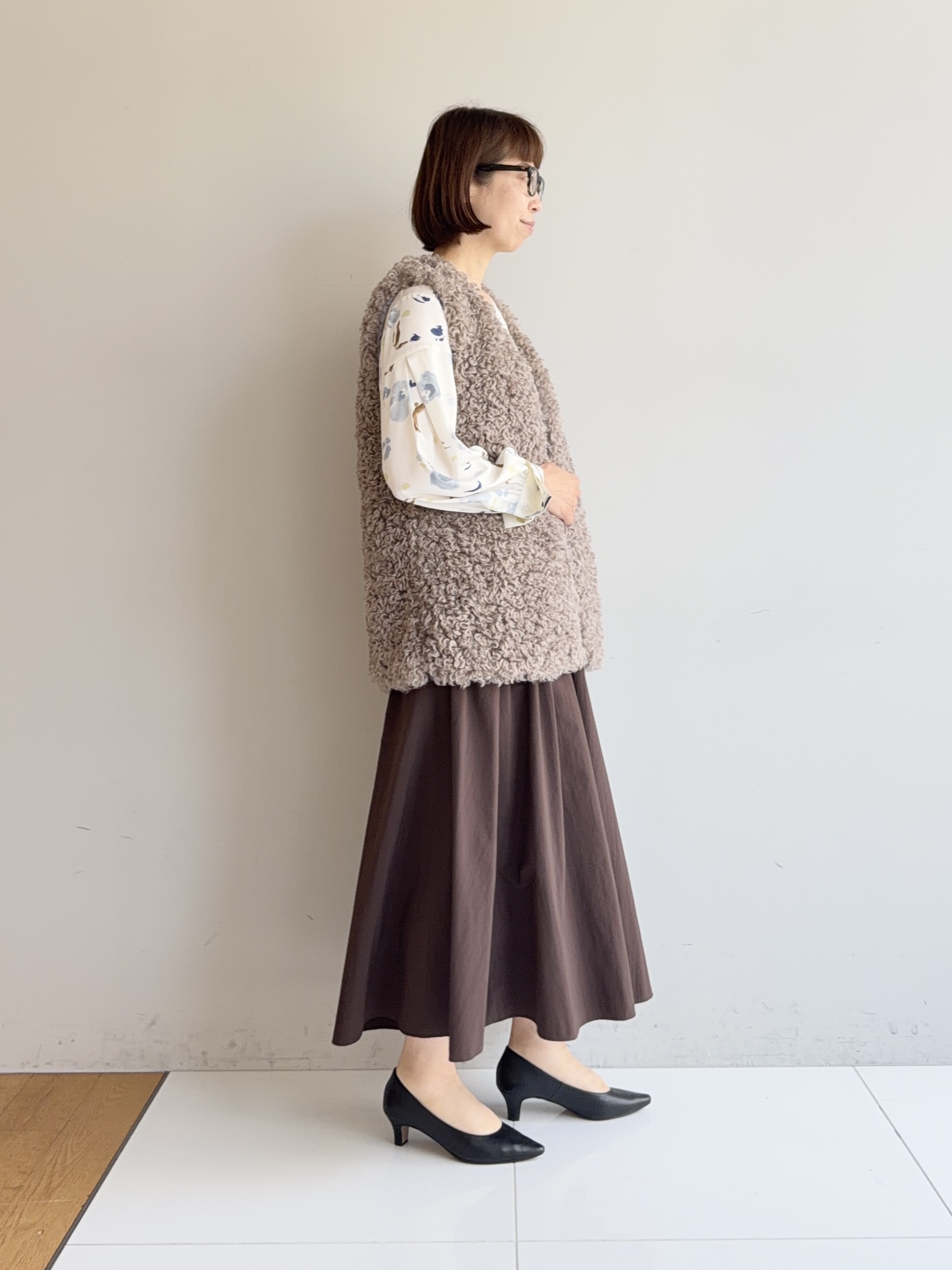 murayamaさんの「INDIVI｜【ラム革／美脚／通勤】レザーパンプス」を使ったコーディネート
