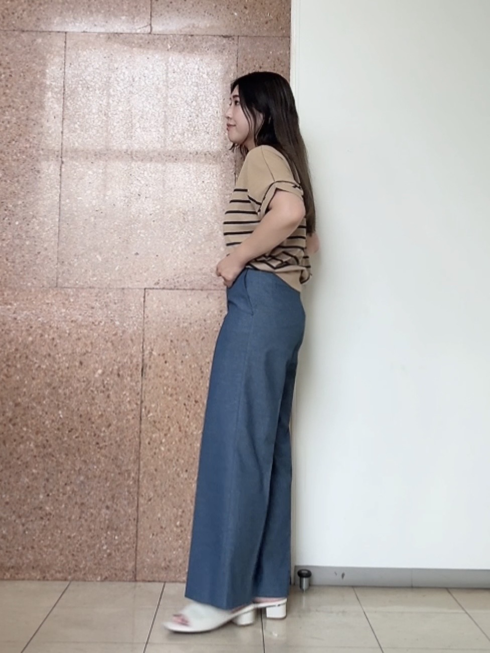 なかじさんの「UNTITLED｜【接触冷感/洗える/後ろウエストゴム】オックスワイドパンツ」を使ったコーディネート
