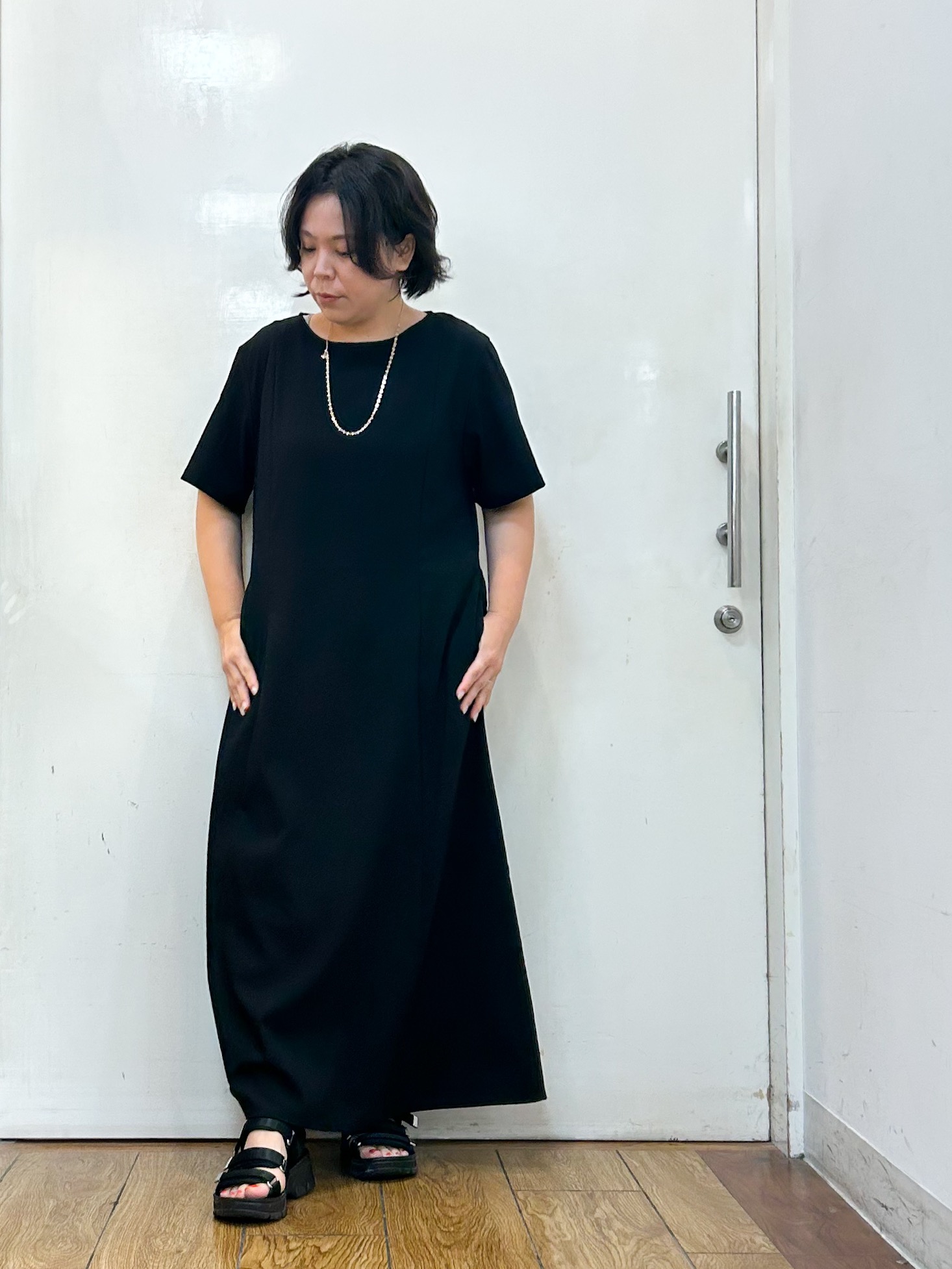 haruさんの「SHOO･LA･RUE｜【洗濯機可/S-LL】大人の抜け感 ゆるっと5分袖シャツ」を使ったコーディネート