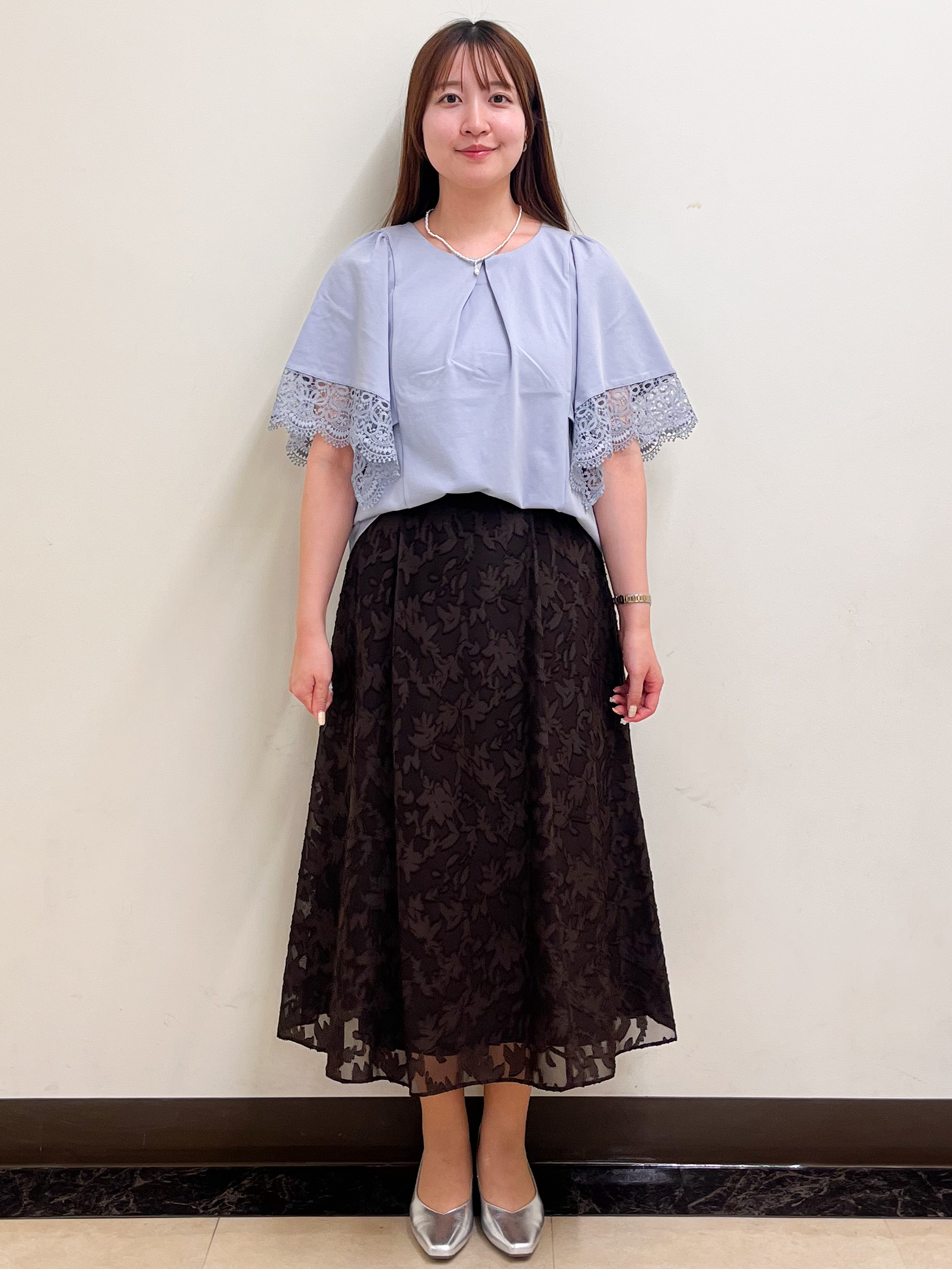 mikikoさんの「Reflect｜【UVカット／接触冷感】レーススリーブジャージカットソー」を使ったコーディネート