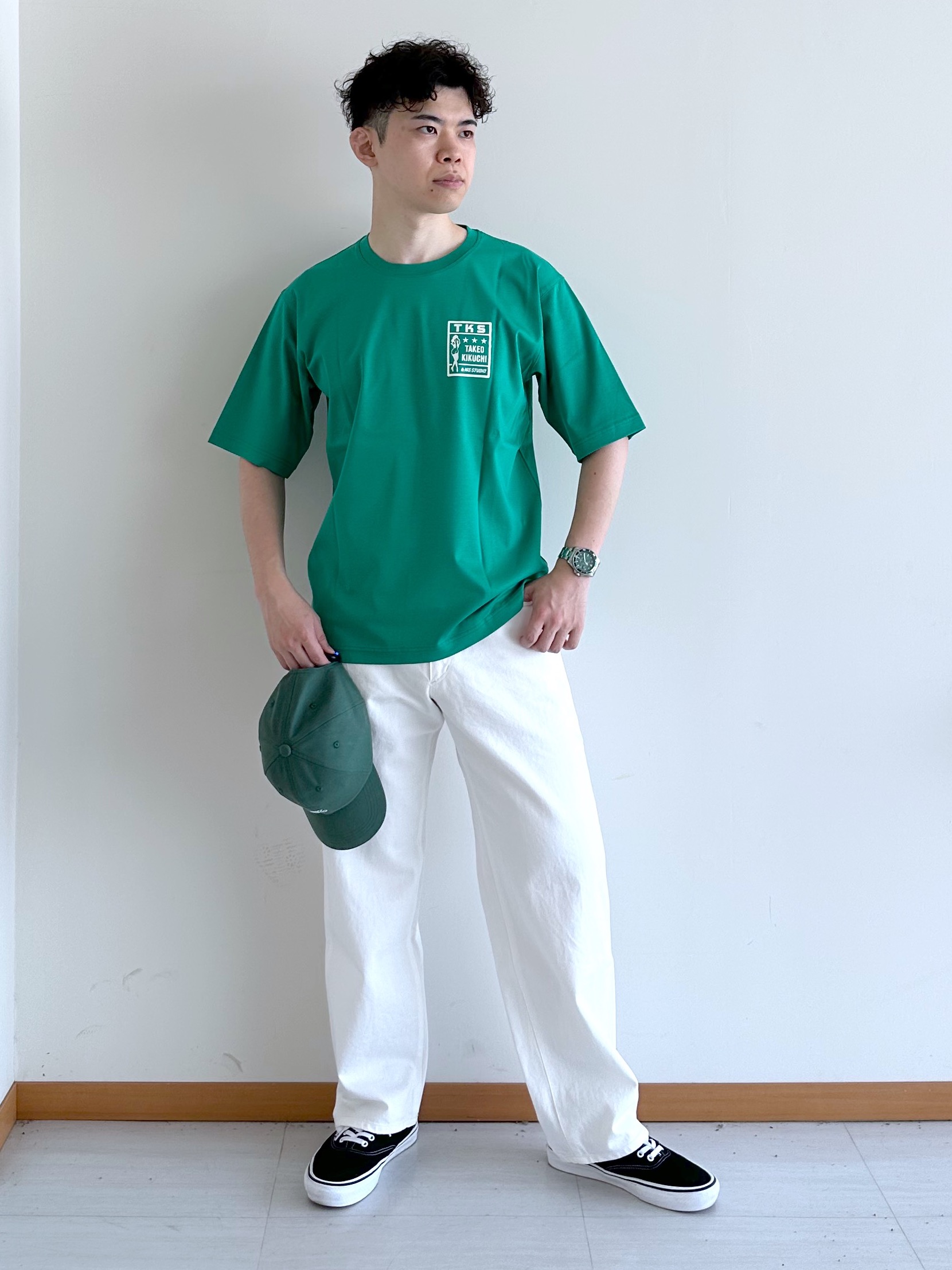 イッシーさんの「TAKEO KIKUCHI｜【BOWLER HAT LABEL】アイスクリアコットン ピンナップガール 半袖Tシャツ」を使ったコーディネート