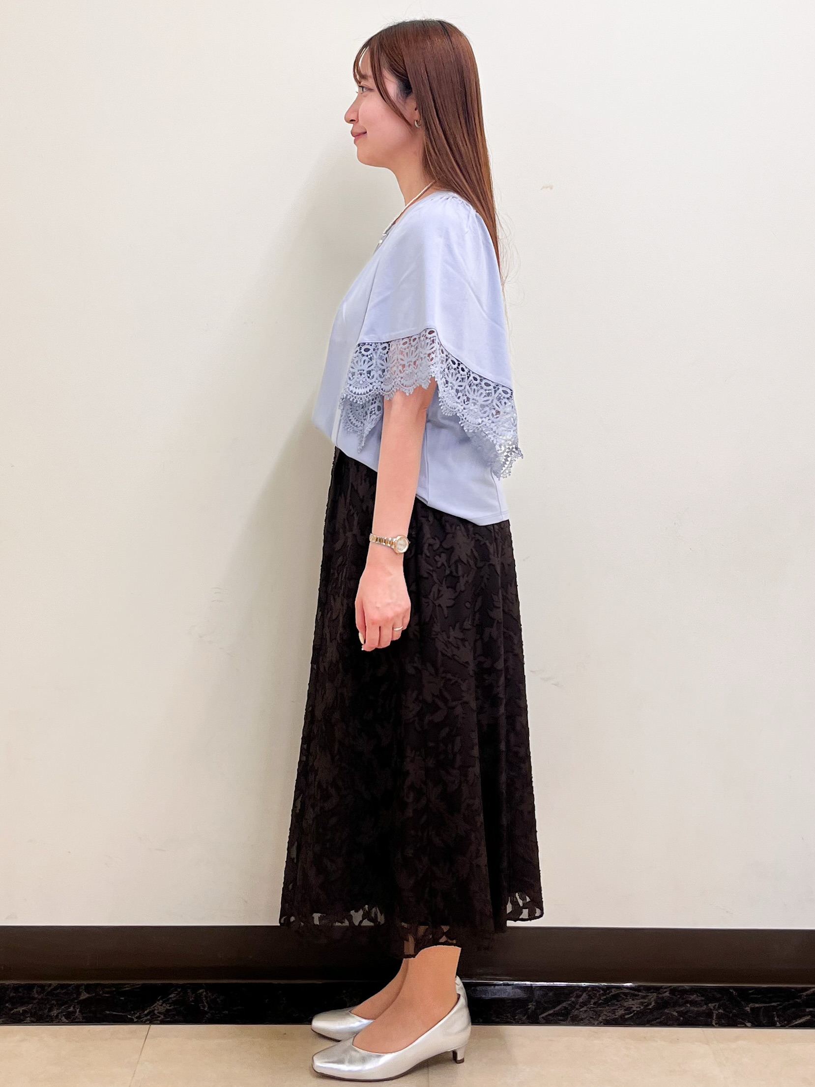 mikikoさんの「Reflect｜【UVカット／接触冷感】レーススリーブジャージカットソー」を使ったコーディネート