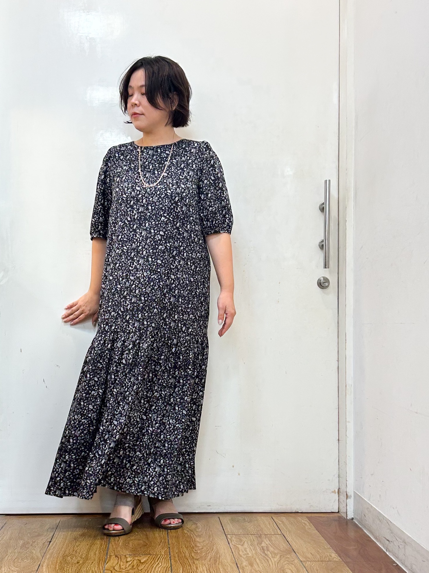 haruさんの「SHOO･LA･RUE｜【ひんやり/体型カバー】冷房、UV対策で持ってて安心 さらさら五分袖ボレロカーディガン」を使ったコーディネート