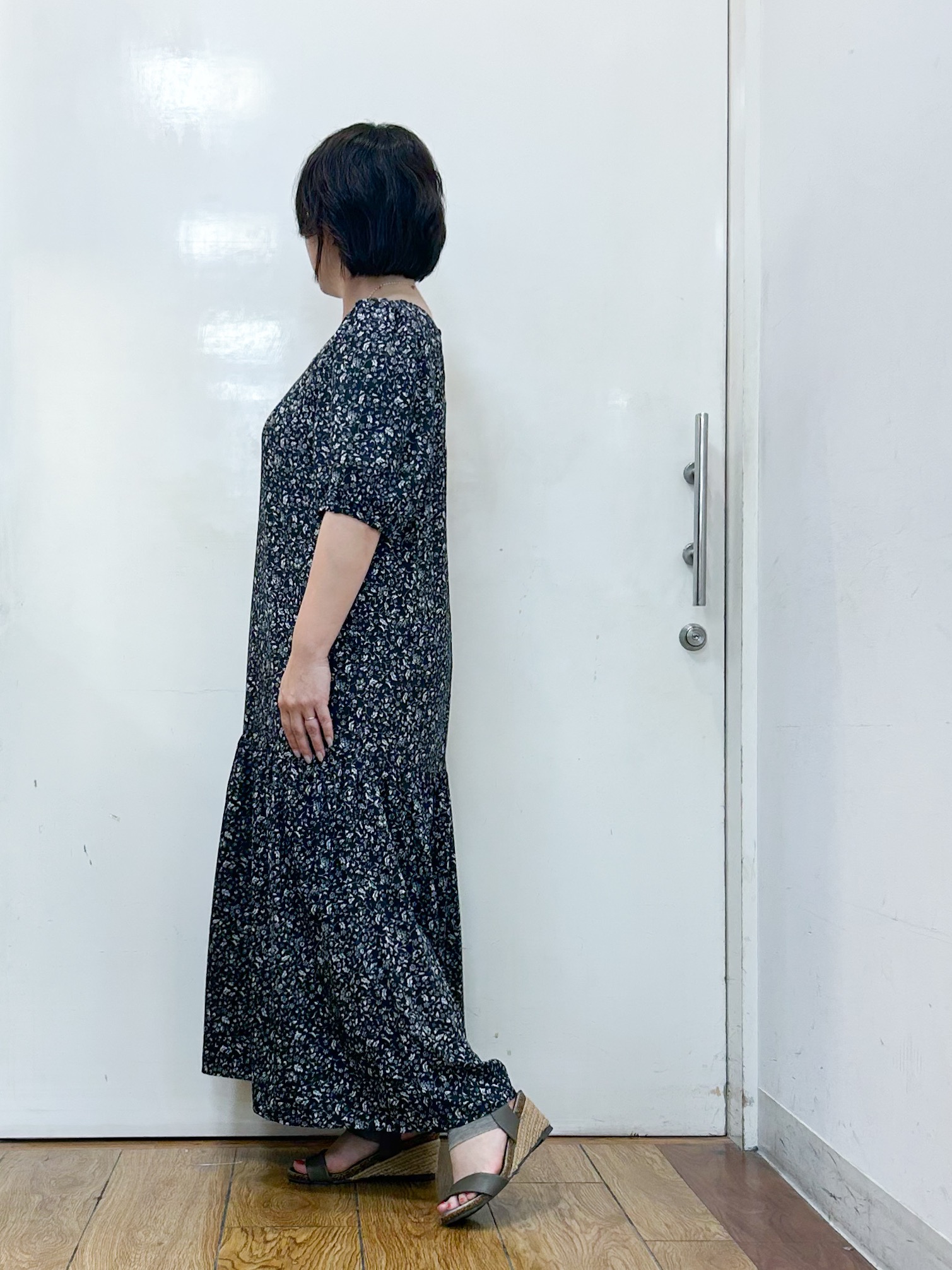 haruさんの「SHOO･LA･RUE｜【ひんやり/体型カバー】冷房、UV対策で持ってて安心 さらさら五分袖ボレロカーディガン」を使ったコーディネート