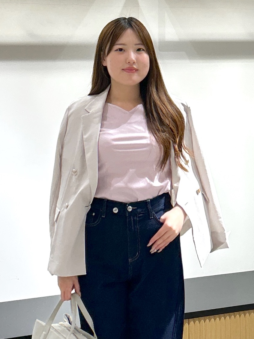sayaさんの「OPAQUE.CLIP｜《再入荷》ダブルブレストテーラードジャケット【接触冷感／吸水速乾／イージーアイロン／防シワ／洗濯機O」を使ったコーディネート