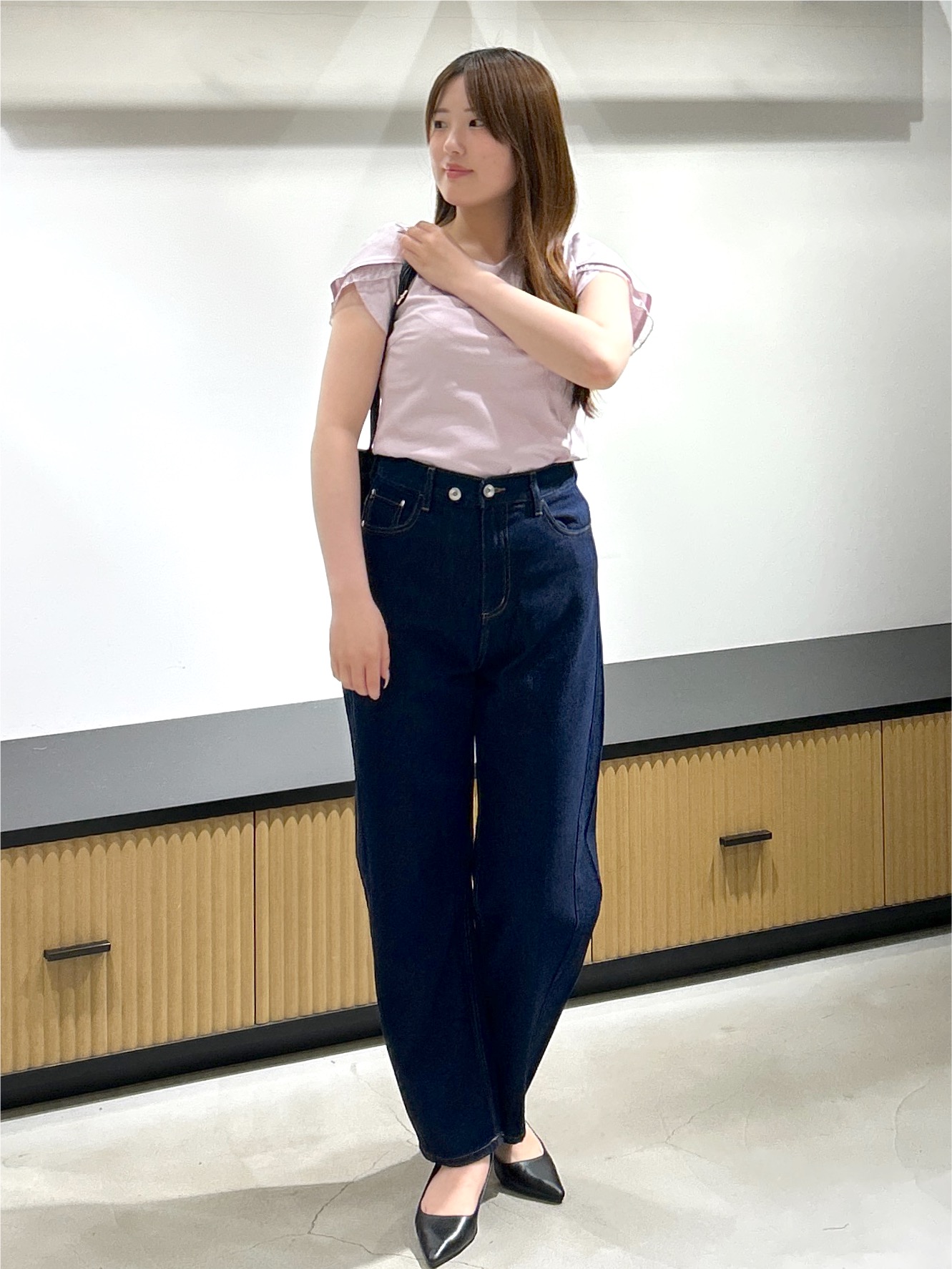 sayaさんの「OPAQUE.CLIP｜【接触冷感／UVケア】ハートネックレースレイヤードトップス《洗濯機OK／6col》」を使ったコーディネート
