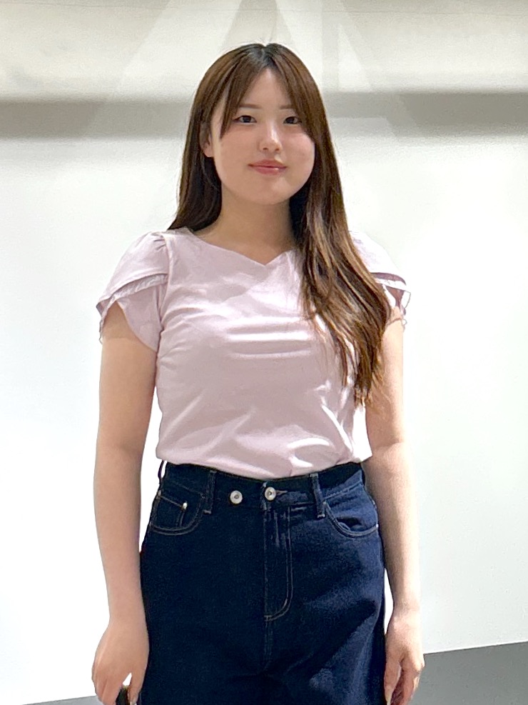 sayaさんの「OPAQUE.CLIP｜【接触冷感／UVケア】ハートネックレースレイヤードトップス《洗濯機OK／6col》」を使ったコーディネート