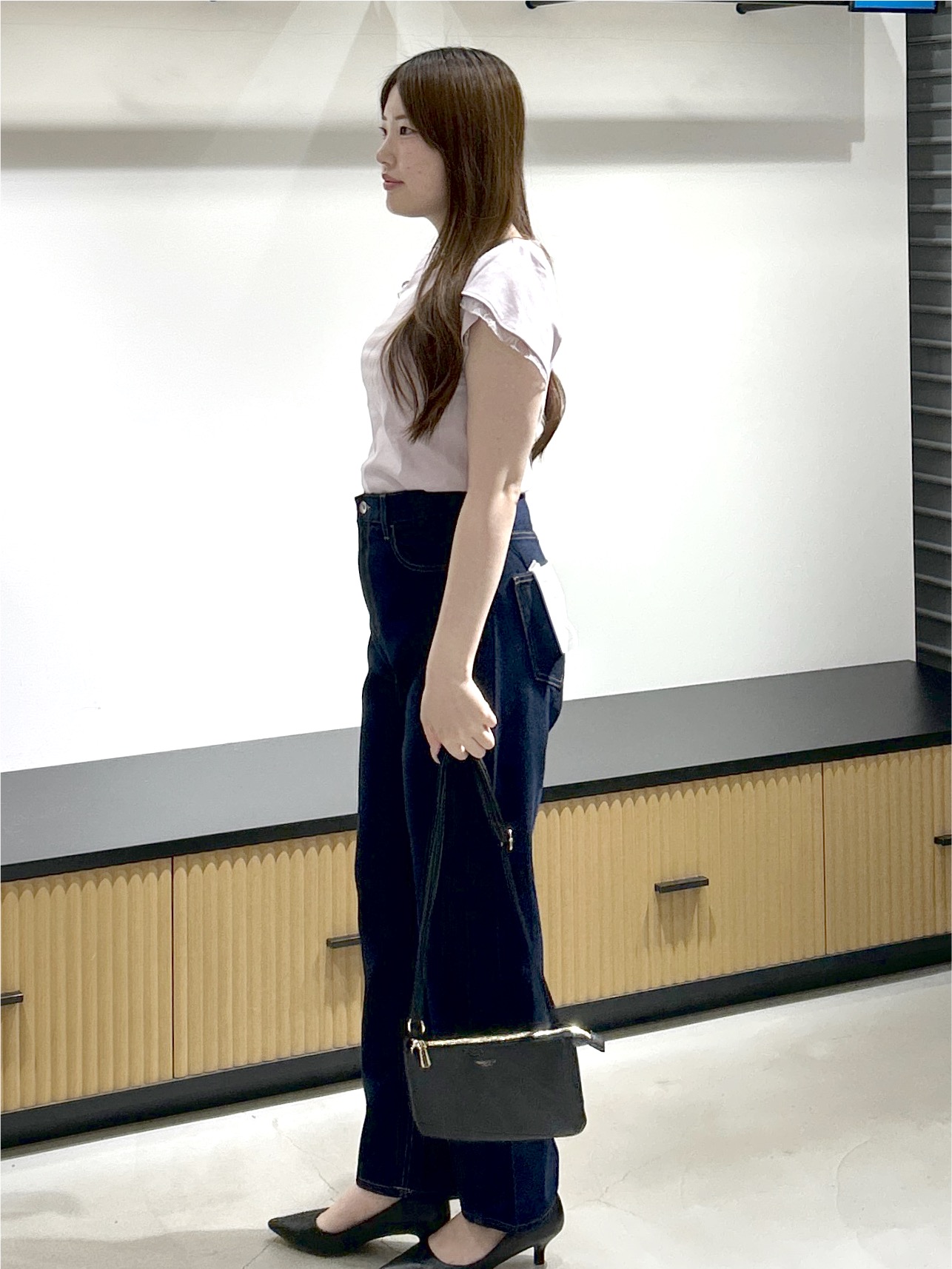 sayaさんの「OPAQUE.CLIP｜【接触冷感／UVケア】ハートネックレースレイヤードトップス《洗濯機OK／6col》」を使ったコーディネート