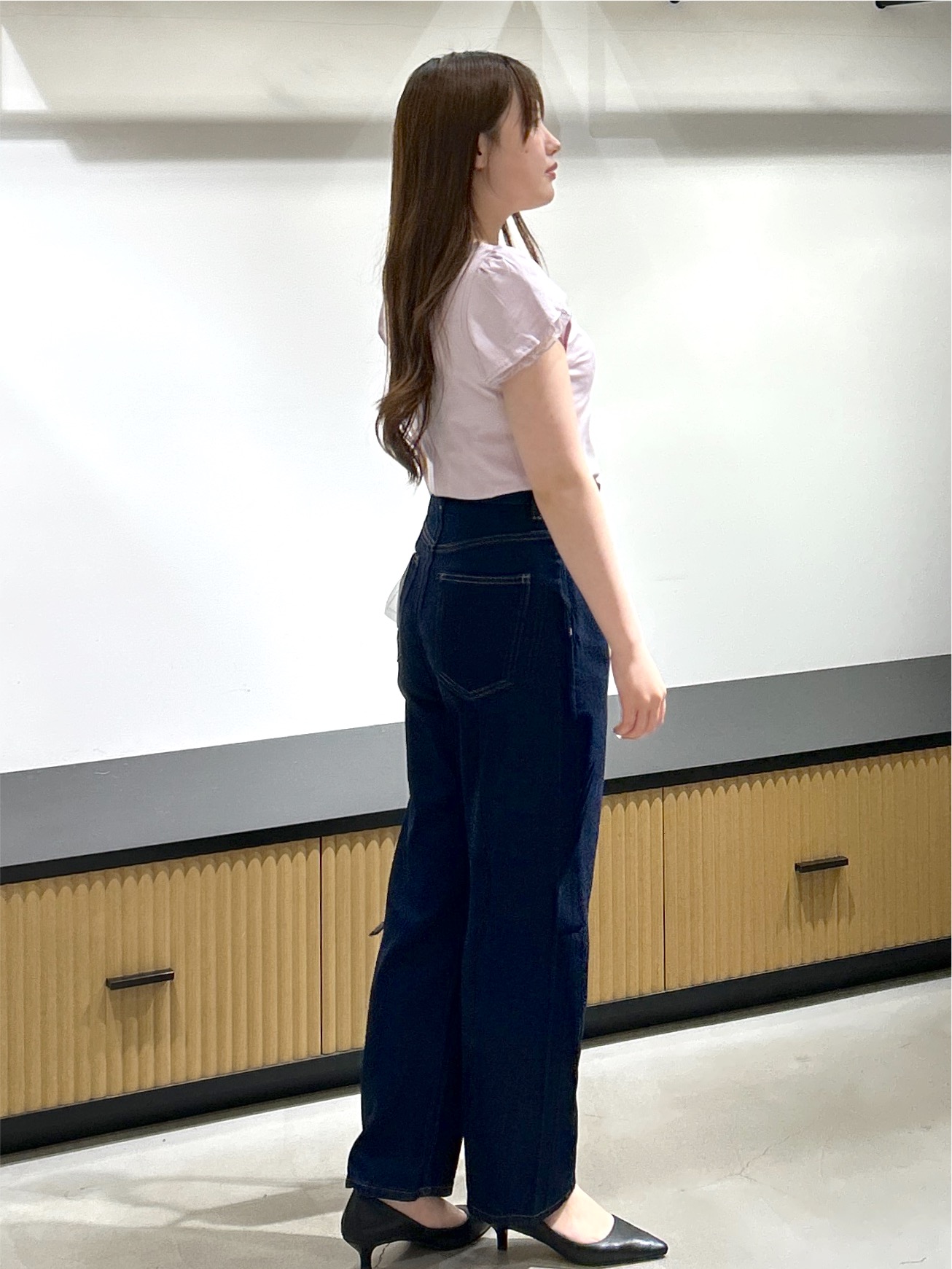 sayaさんの「OPAQUE.CLIP｜【接触冷感／UVケア】ハートネックレースレイヤードトップス《洗濯機OK／6col》」を使ったコーディネート