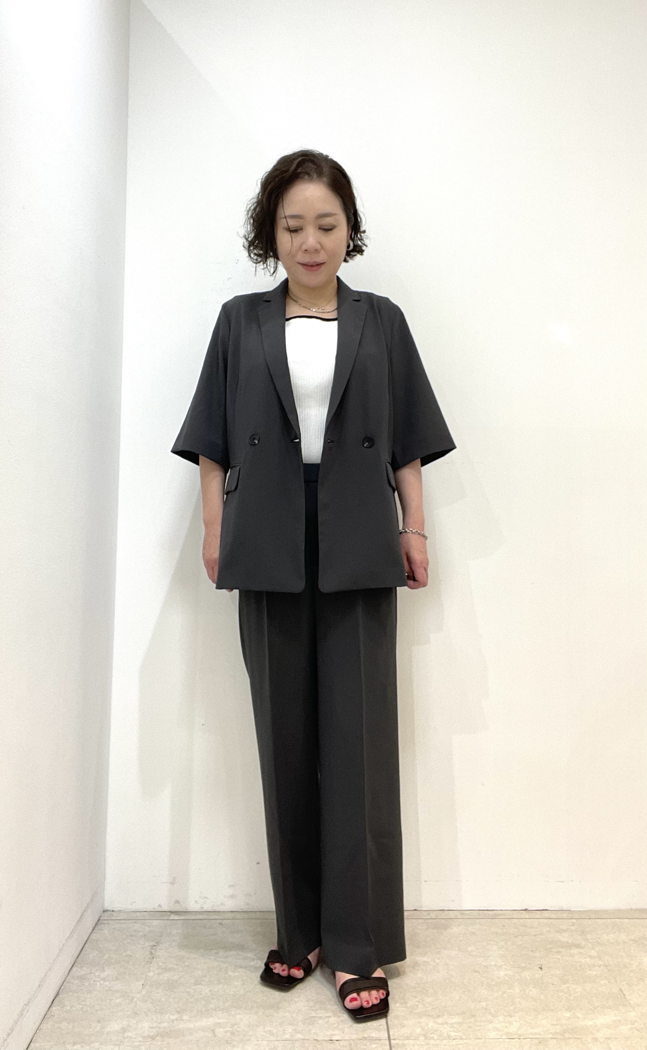Wachiさんの「UNTITLED｜【セットアップ可/UVカット/通気性】エアリークール半袖ジャケット」を使ったコーディネート