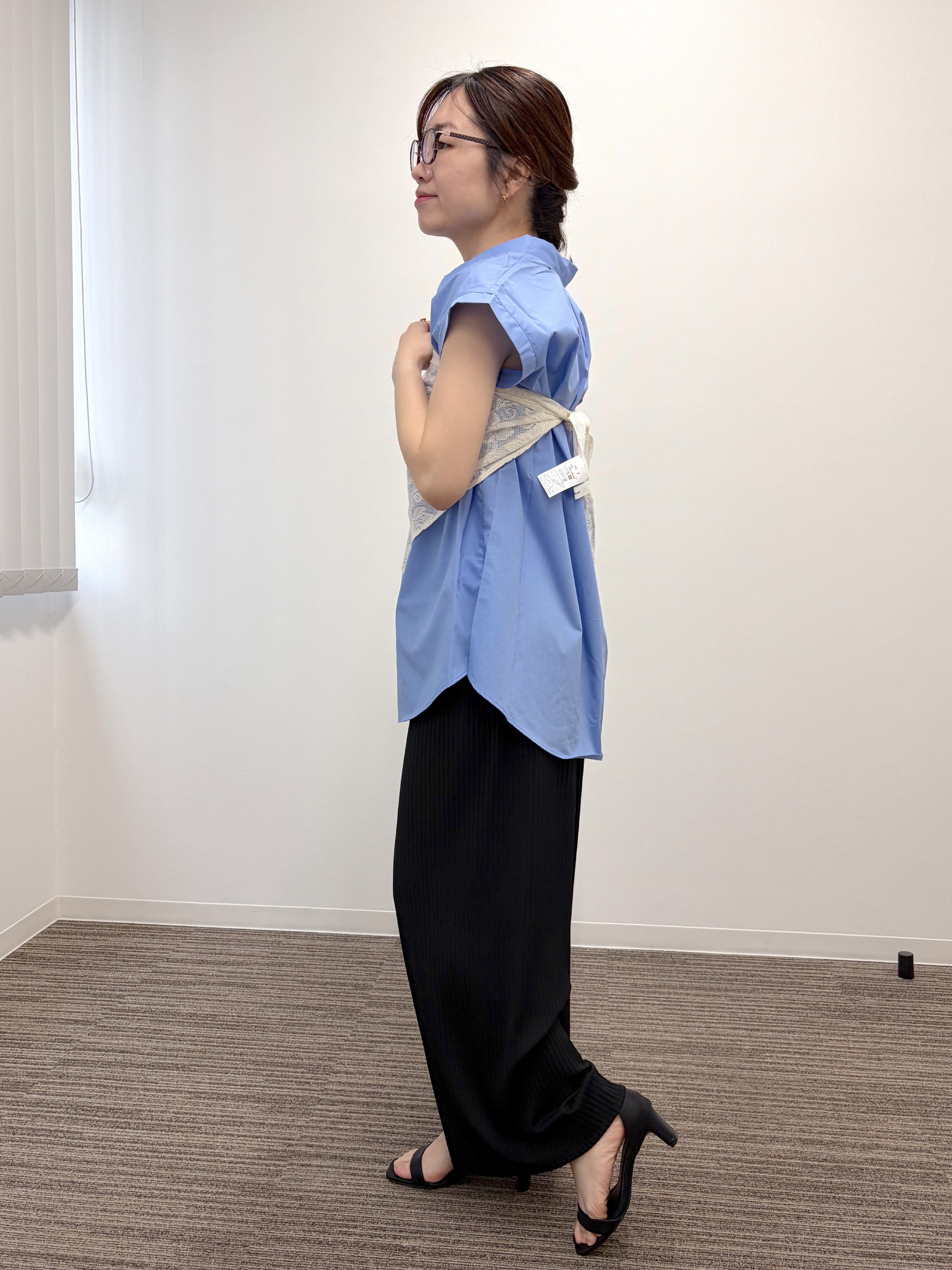saoriさんの「レーススカーフ付きブラウス」を使ったコーディネート