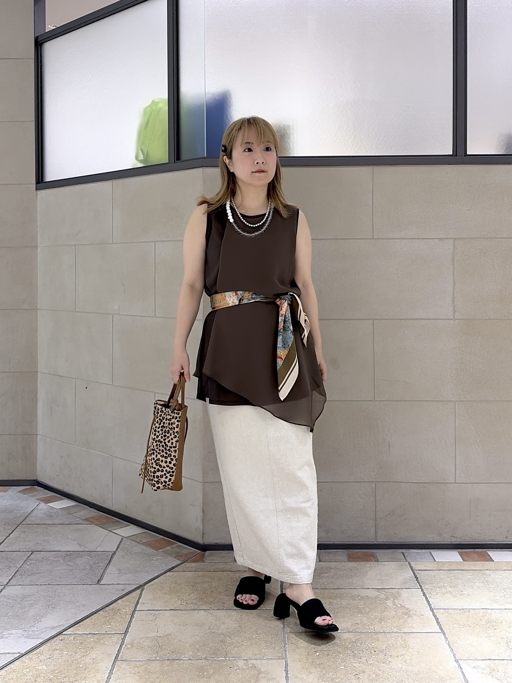 よねさんの「INDIVI｜ドッキングチュニックカットソー」を使ったコーディネート