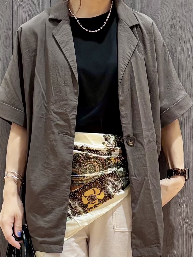 meiさんの「SHOO･LA･RUE｜【高レビュー/洗濯機可/セットアップ可】軽凛(かろりん) ひんやり半袖ジャケット」を使ったコーディネート