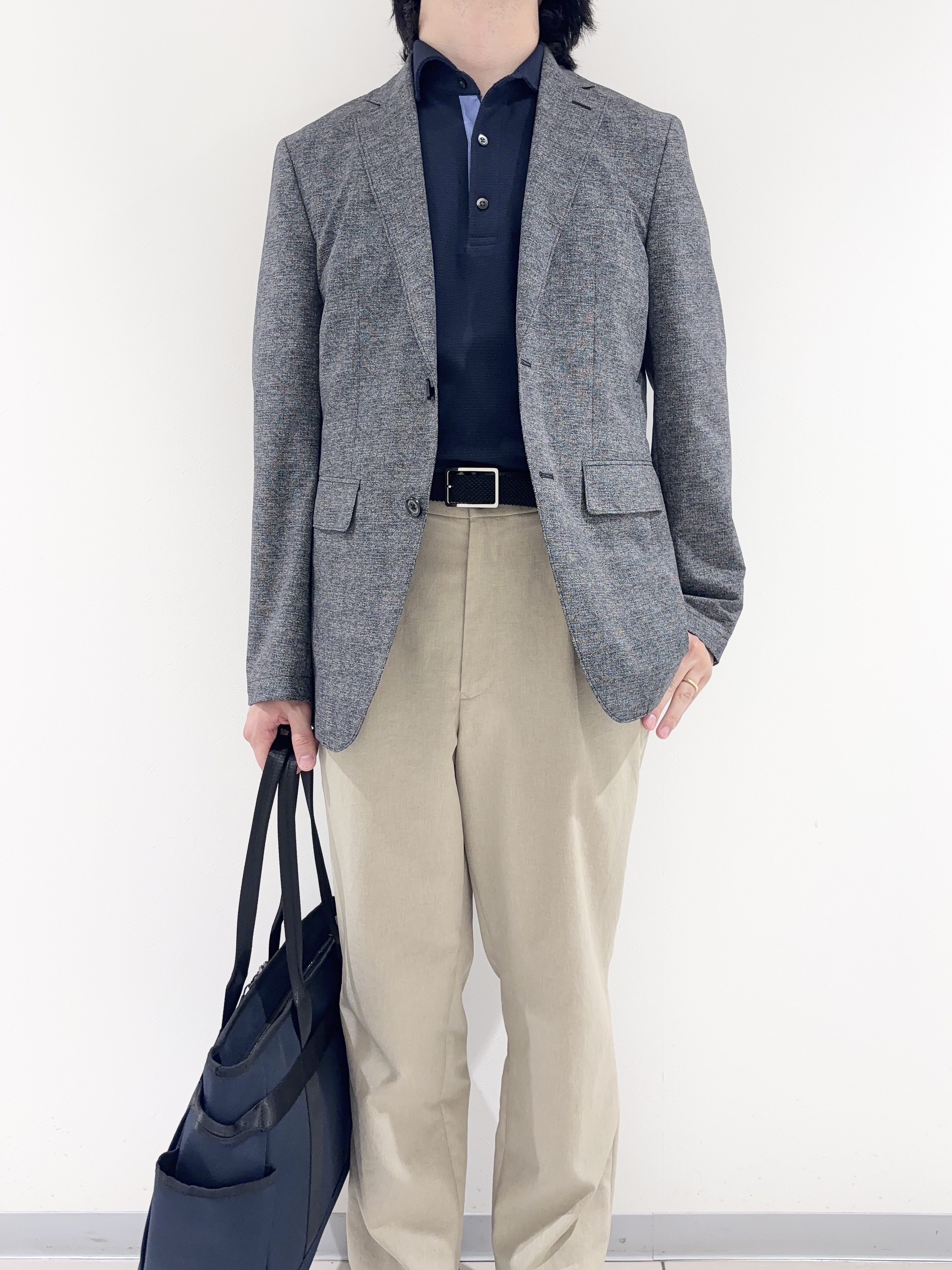 及川さんの「TAKEO KIKUCHI｜【抗菌防臭】COOL DOTS（R）ドビープリント ジャケット」を使ったコーディネート