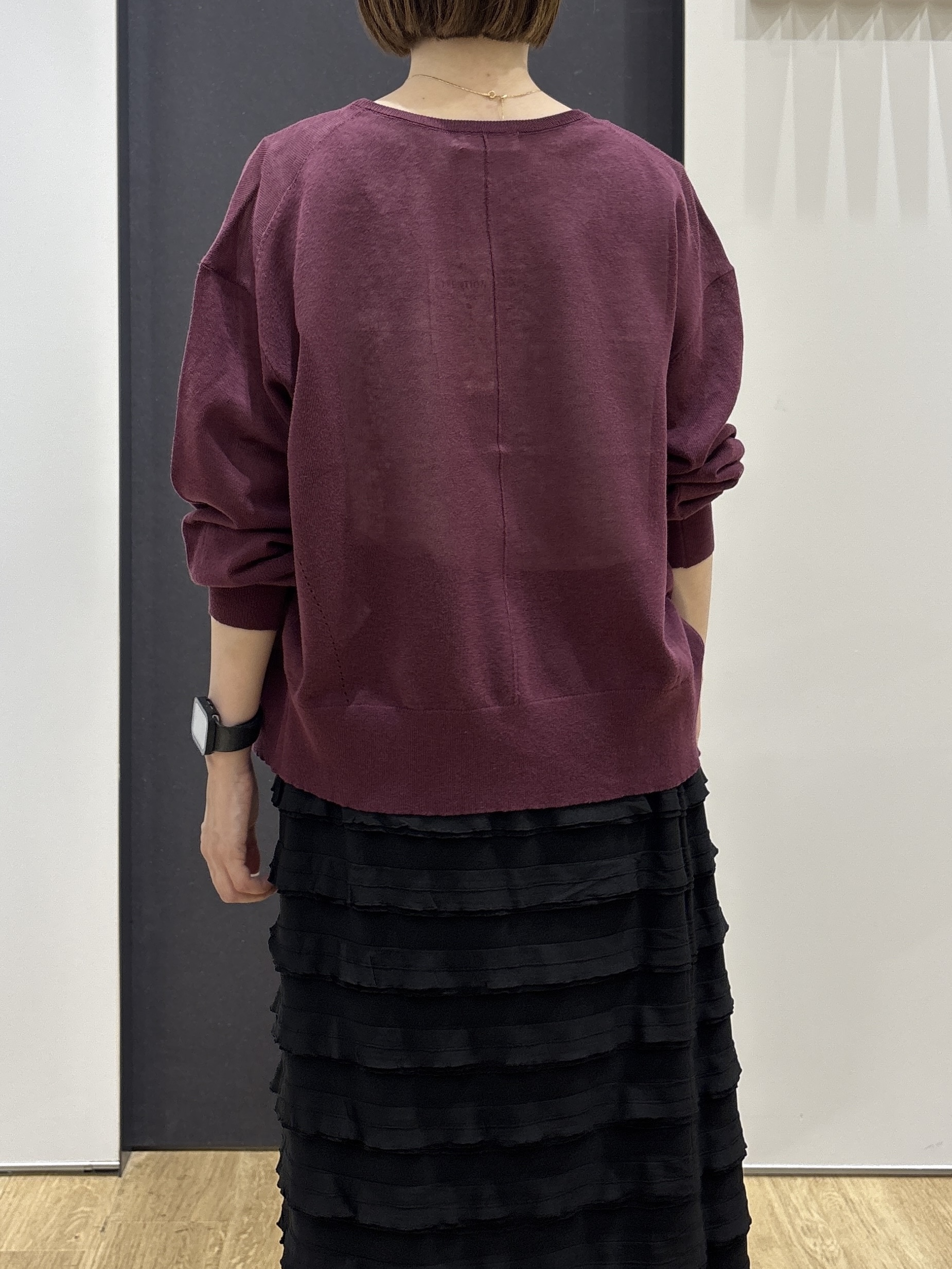 risaさんの「Dessin｜ペーパータッチ クルーネックカーディガン」を使ったコーディネート