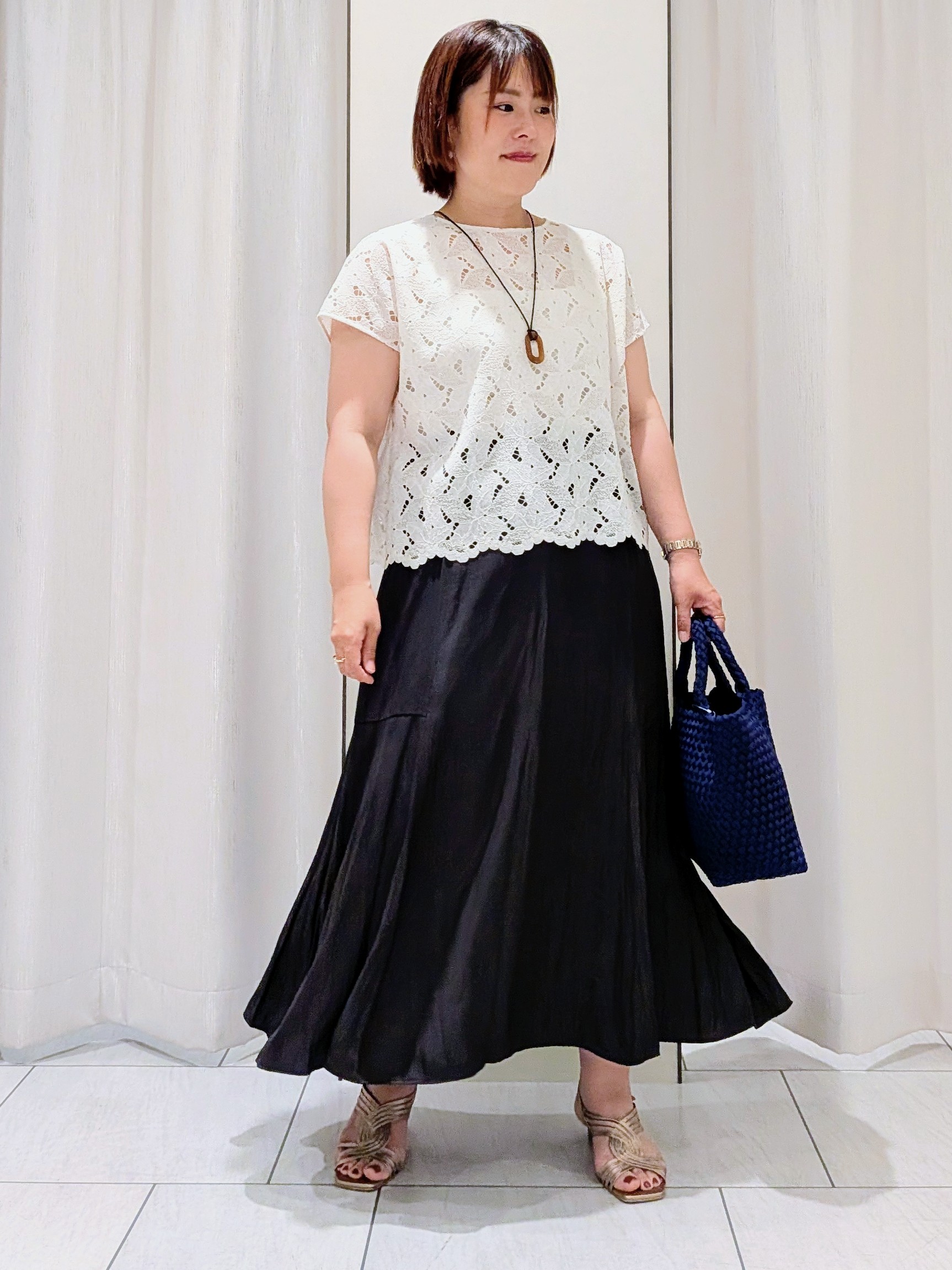Onumaさんの「UNTITLED｜トリコットシアーブラウス」を使ったコーディネート