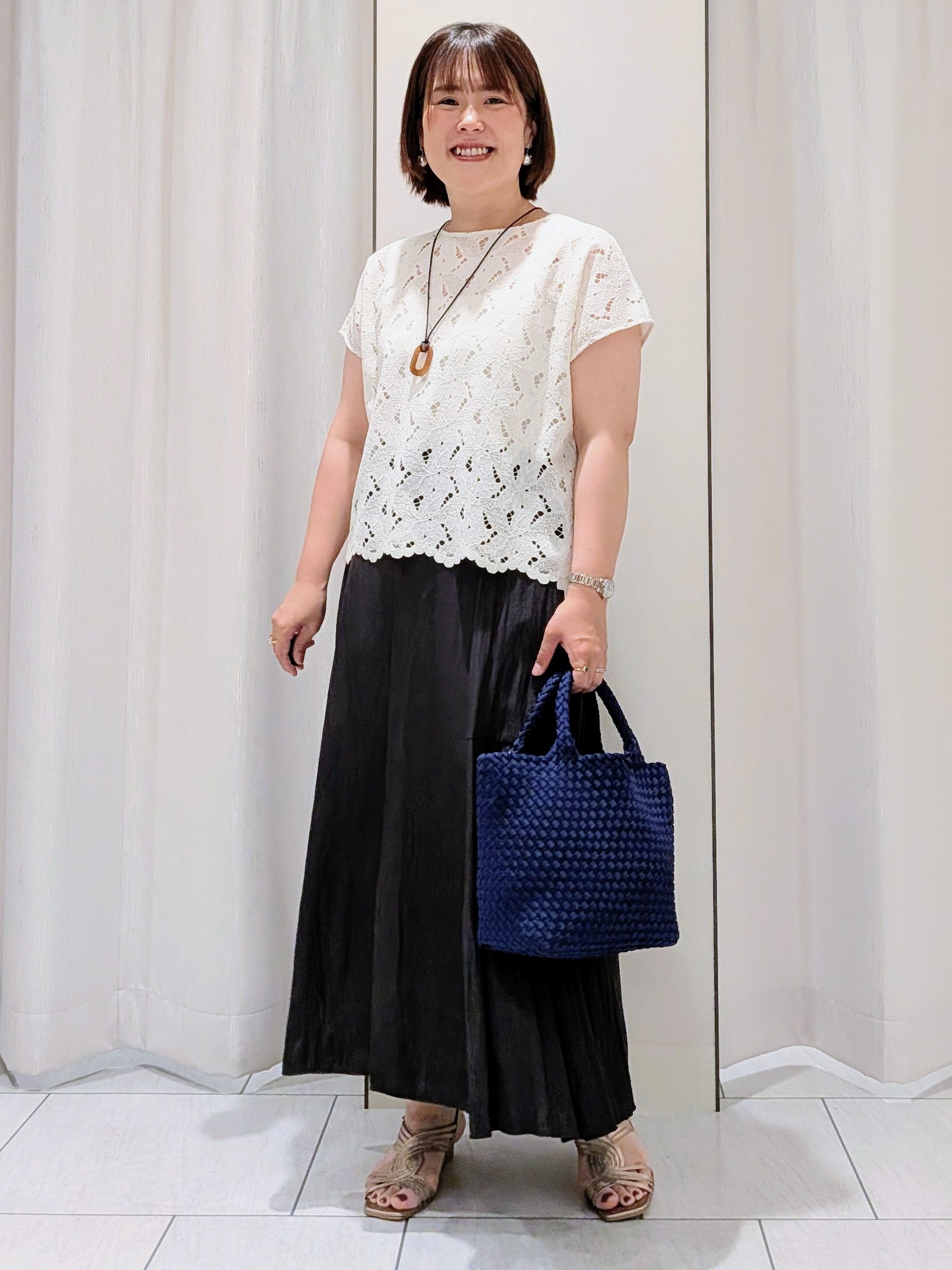 Onumaさんの「UNTITLED｜トリコットシアーブラウス」を使ったコーディネート