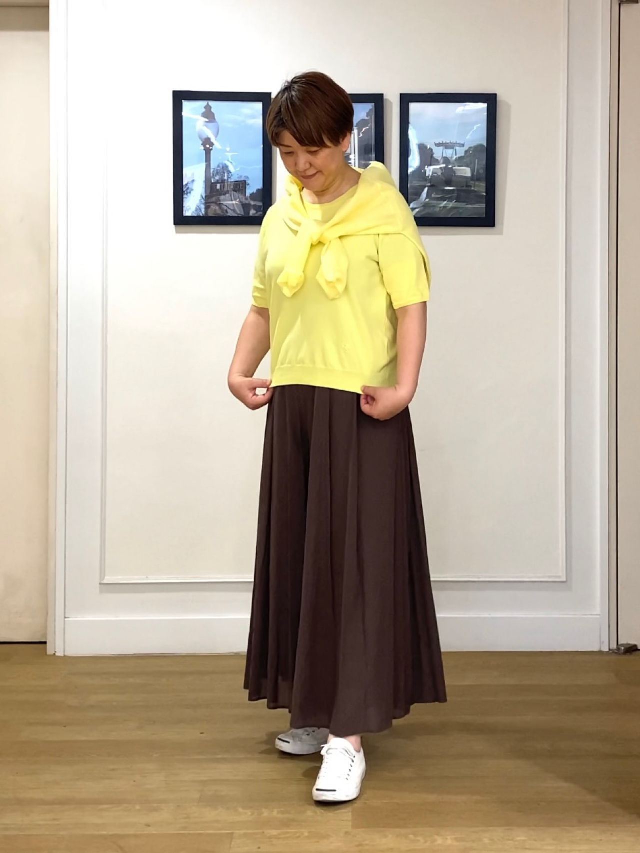 Hiroさんの「Dessin｜お守りカーディガン -ウォッシャブル-」を使ったコーディネート