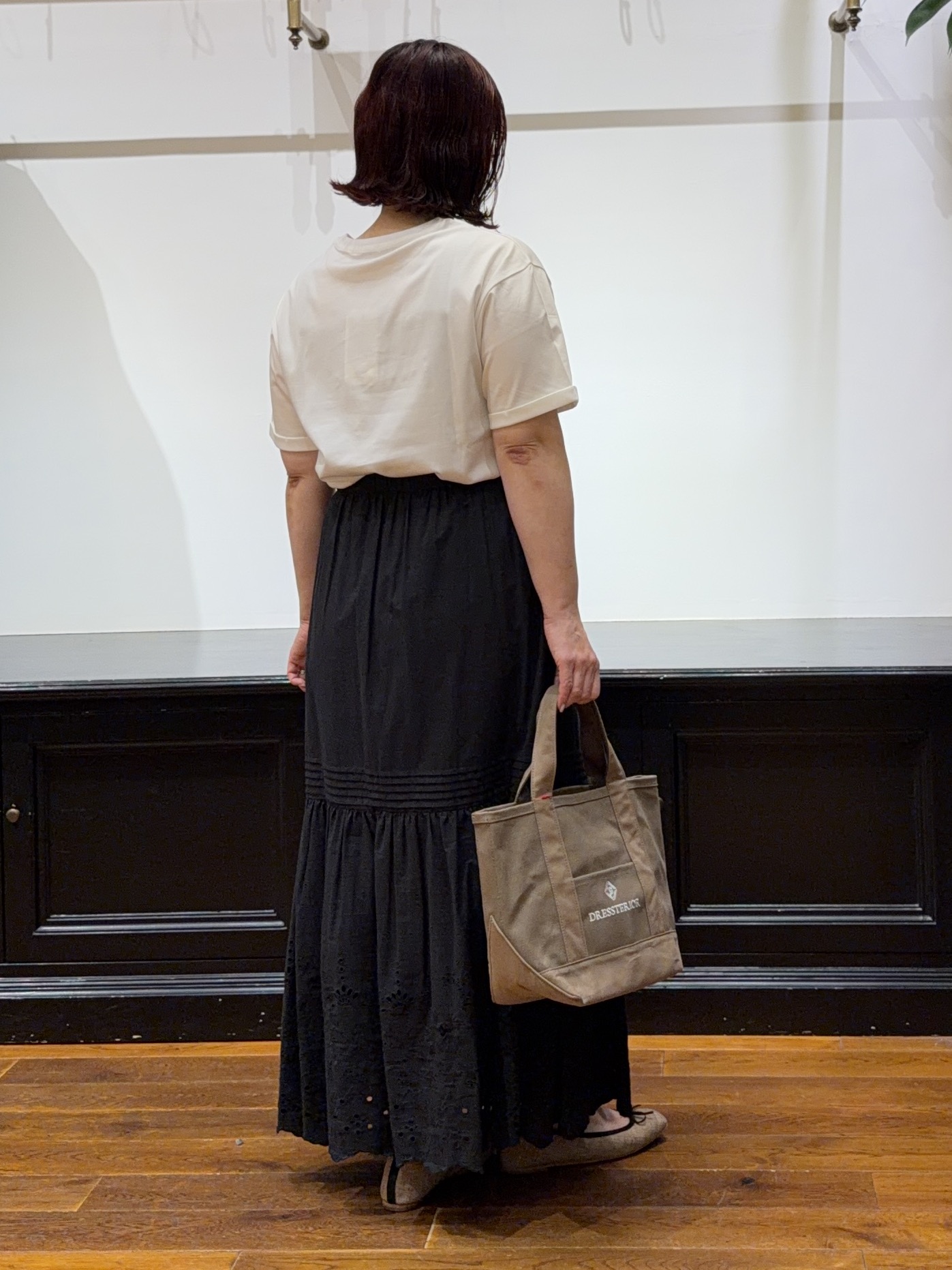 Asamiさんの「【接触冷感／抗菌防臭／消臭】アイスクリアコットン Bonsoir ロゴTシャツ」を使ったコーディネート