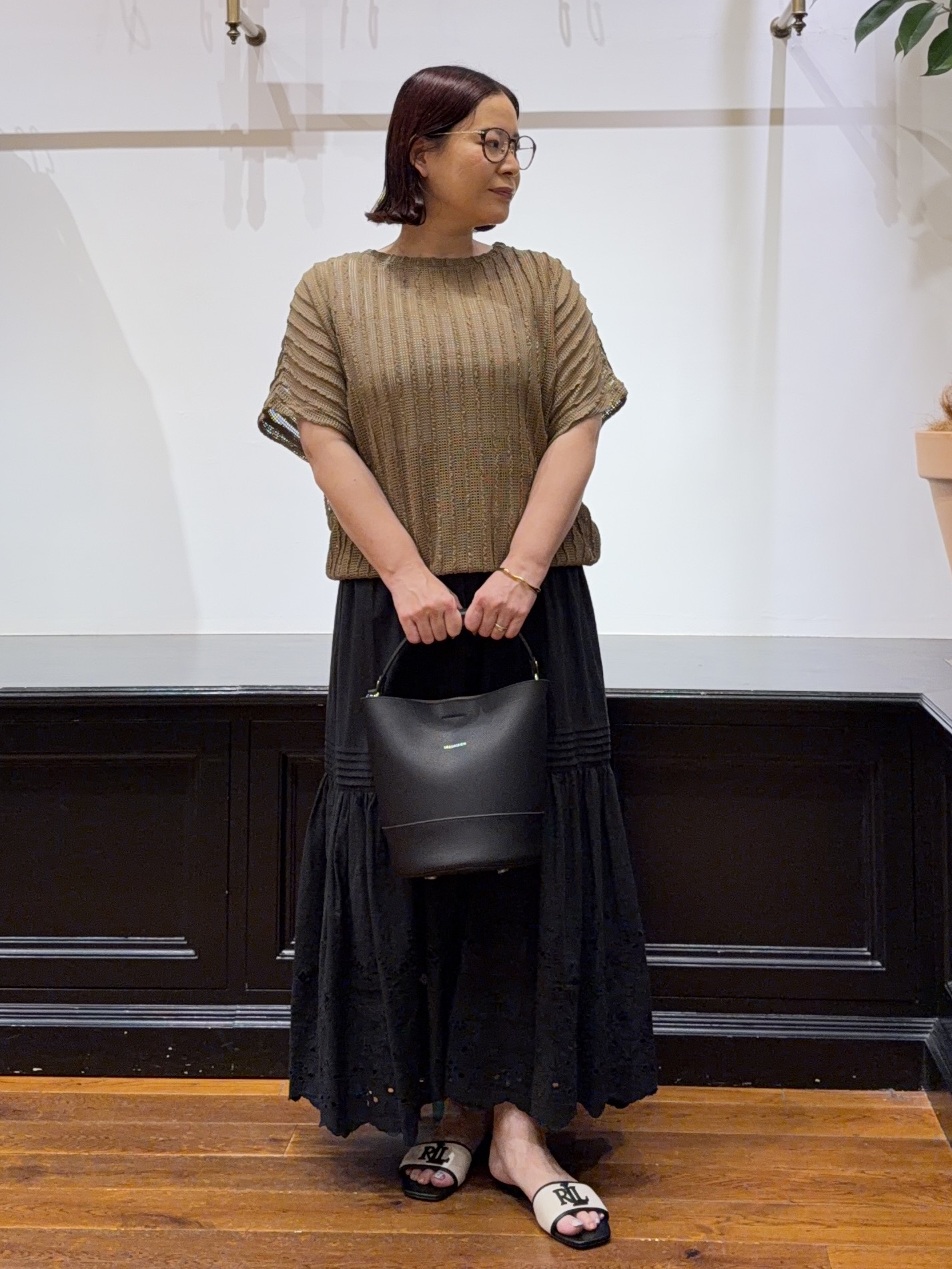 Asamiさんの「【体系カバー/日除け】ドルマンスリーブ シアーメッシュプルオーバー」を使ったコーディネート