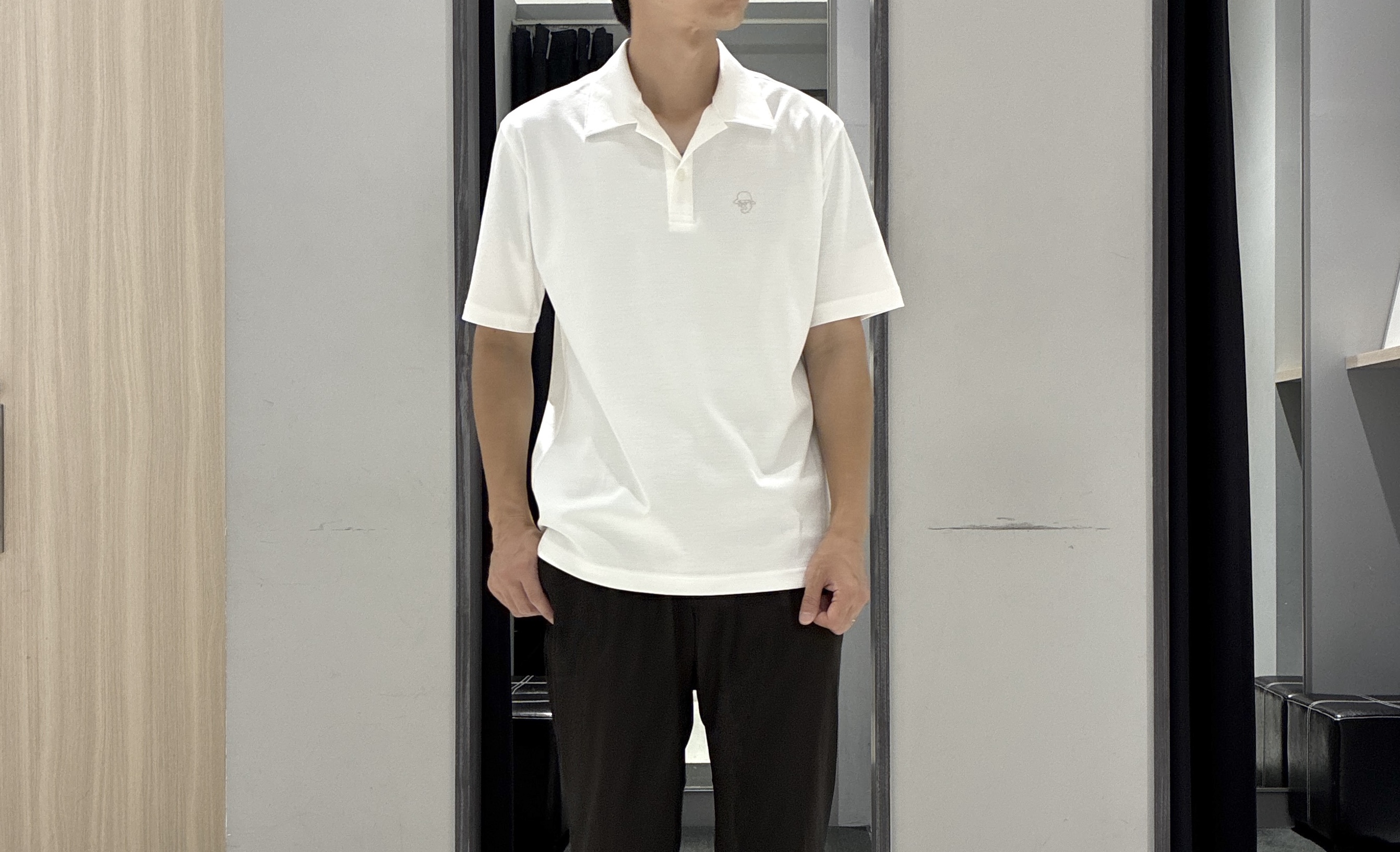 わいずみさんの「TAKEO KIKUCHI｜【接触冷感】アイスクリアコットン ワンポイント ポロシャツ」を使ったコーディネート
