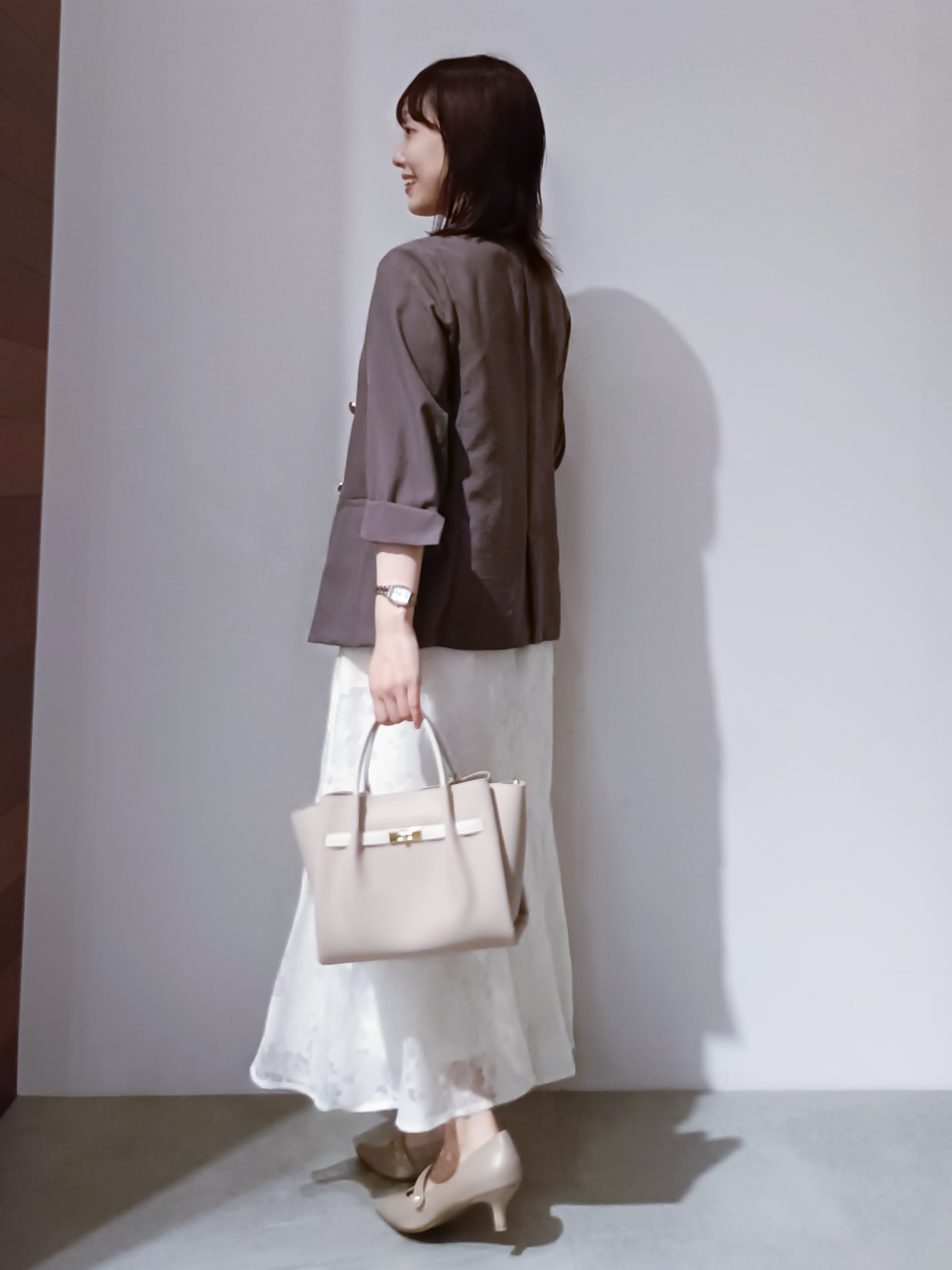 のんさんの「OPAQUE.CLIP｜《再入荷》ダブルブレストテーラードジャケット【接触冷感／吸水速乾／イージーアイロン／防シワ／洗濯機O」を使ったコーディネート