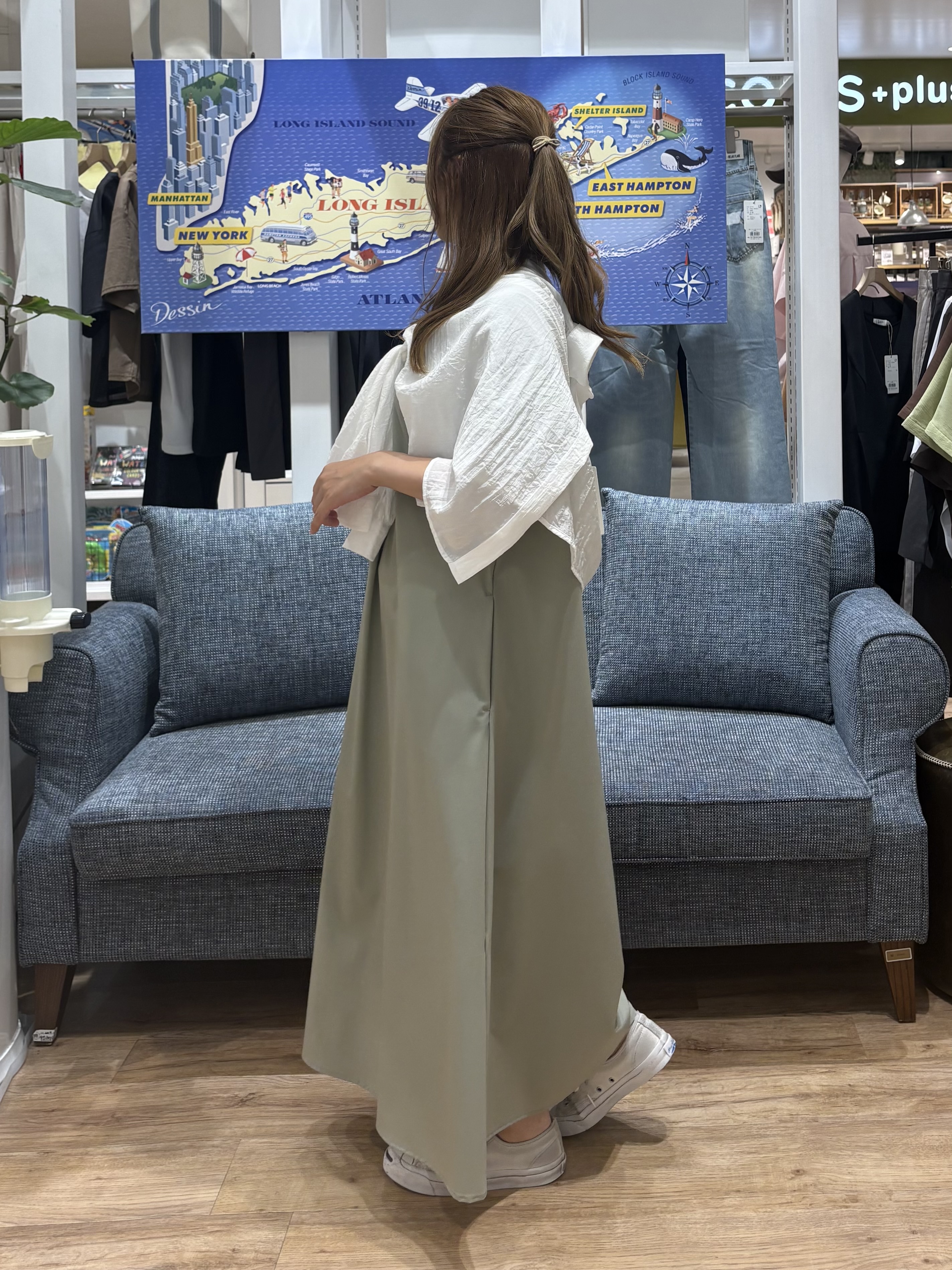 yuinaさんの「Dessin｜【接触冷感/UVカット】バンドカラーワンピース」を使ったコーディネート