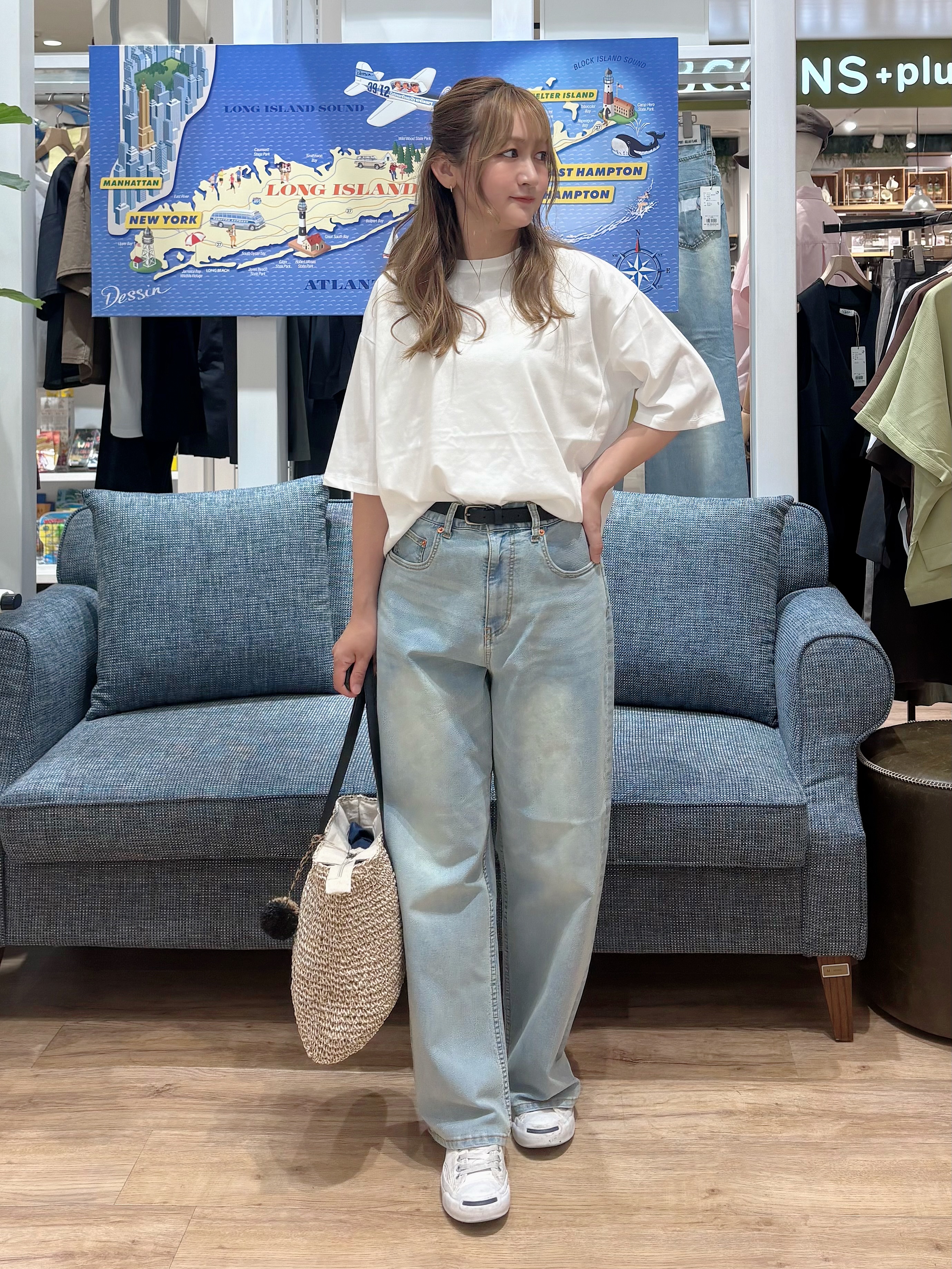 yuinaさんの「Dessin｜【UVカット/接触冷感】プレーティングTシャツ」を使ったコーディネート