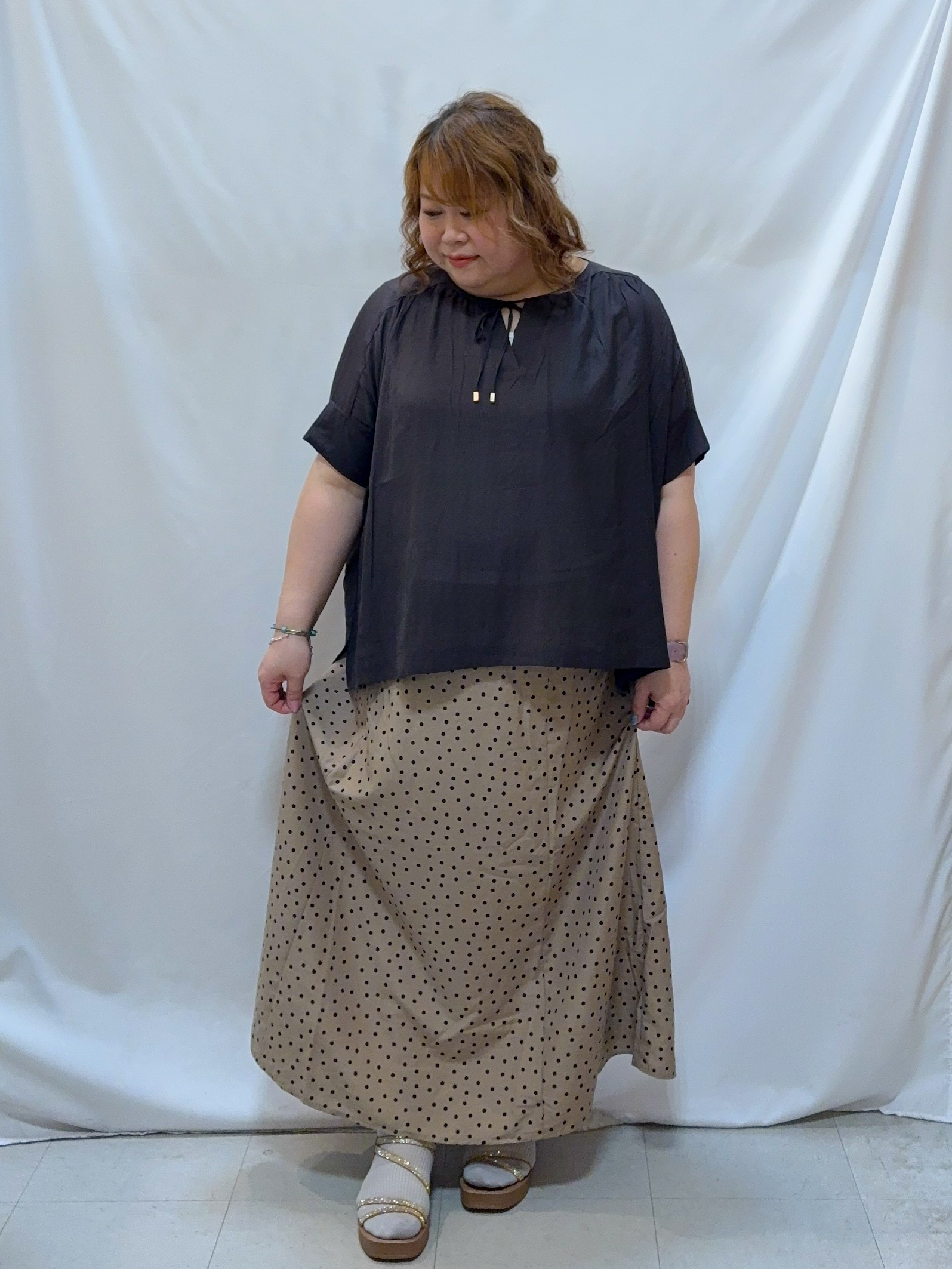 kotoさんさんの「SHOO･LA･RUE｜【2点セット】ポンチョ風ブラウス＆タンクトップセット」を使ったコーディネート