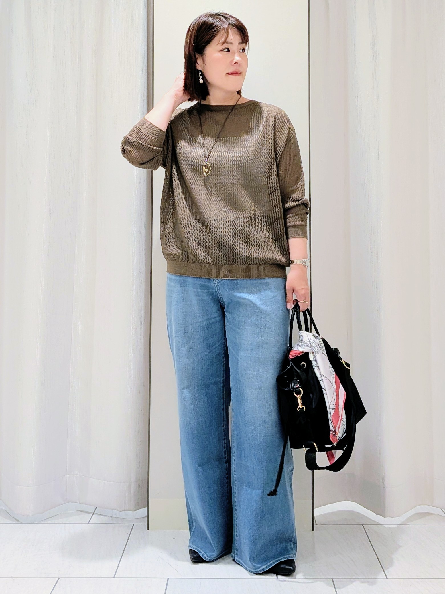 Onumaさんの「UNTITLED｜シアーメッシュニット」を使ったコーディネート