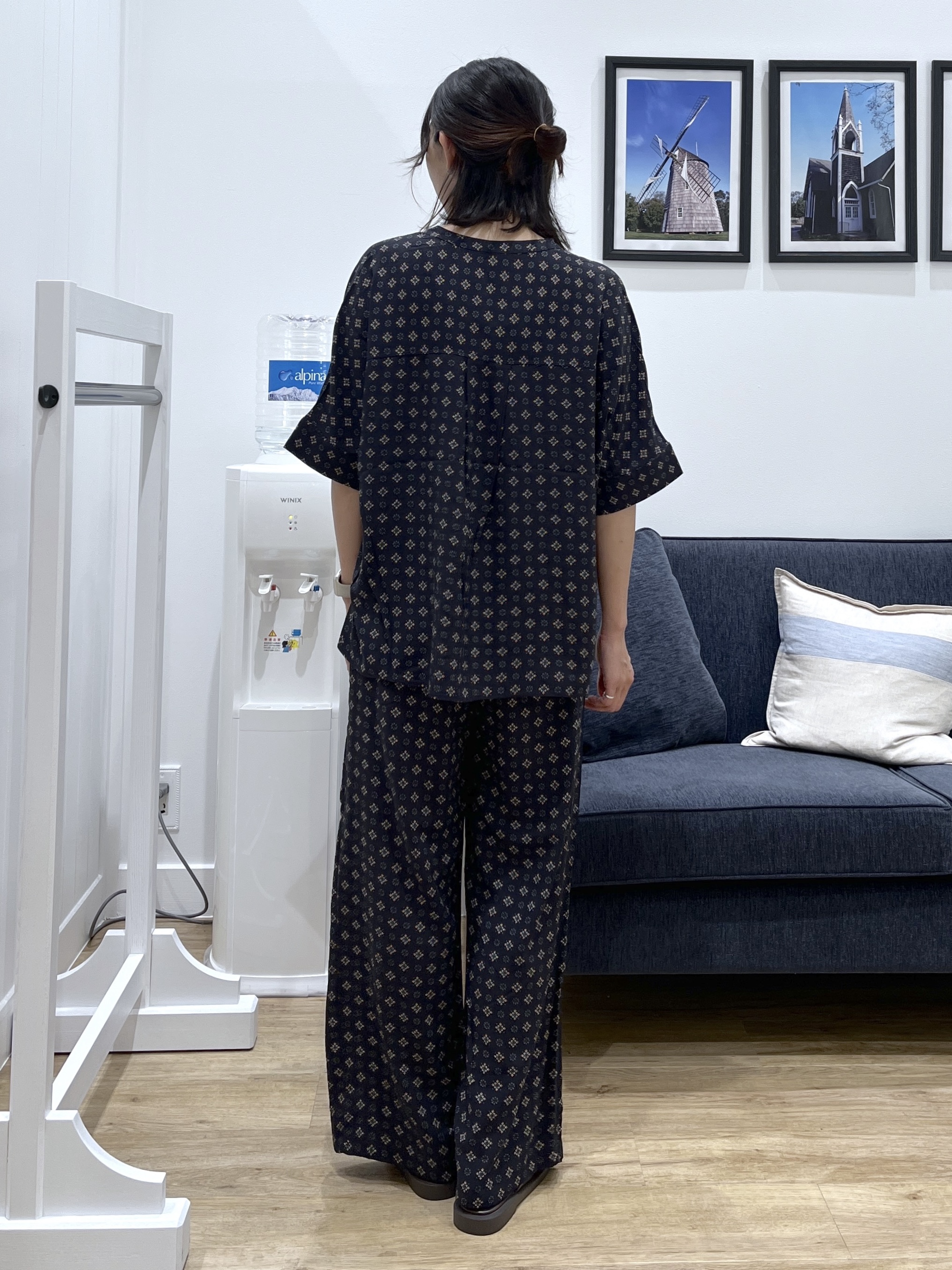 canaさんの「Dessin｜【セットアップ可】小紋柄プリント スキッパーシャツ」を使ったコーディネート