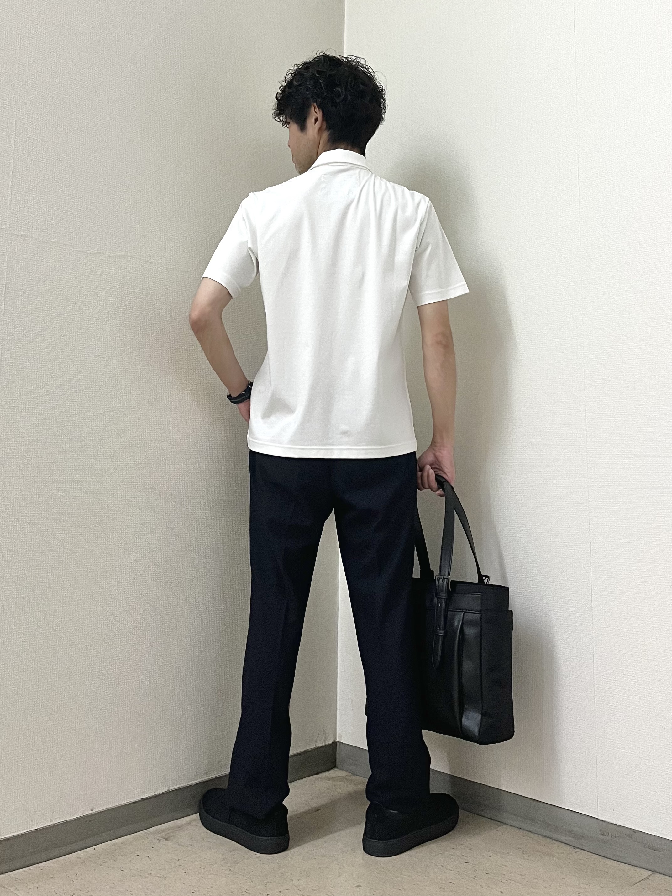 URAさんの「TAKEO KIKUCHI｜【接触冷感】アイスクリアコットン ワンポイント ポロシャツ」を使ったコーディネート