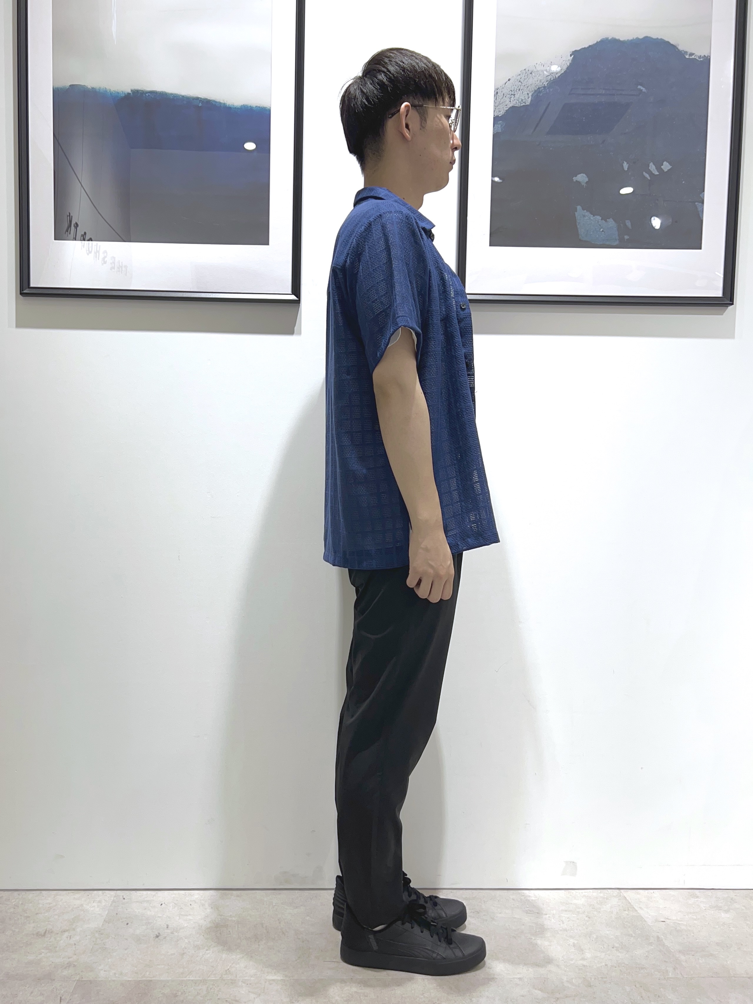 。さんの「THE SHOP TK｜【洗濯機OK】格子柄メッシュ半袖シャツ」を使ったコーディネート