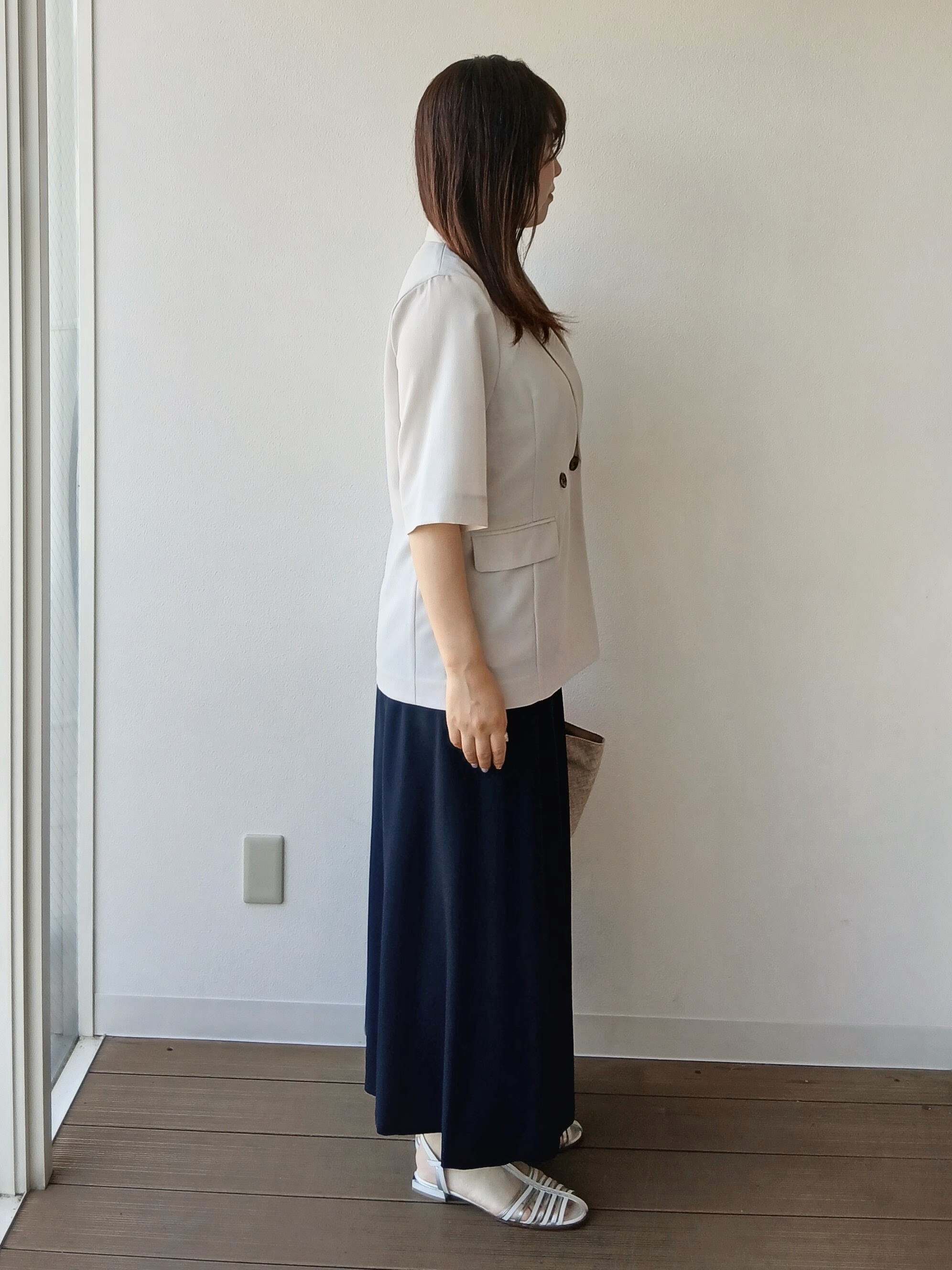 なみきさんの「UNTITLED｜【セットアップ可/UVカット/通気性】エアリークール半袖ジャケット」を使ったコーディネート