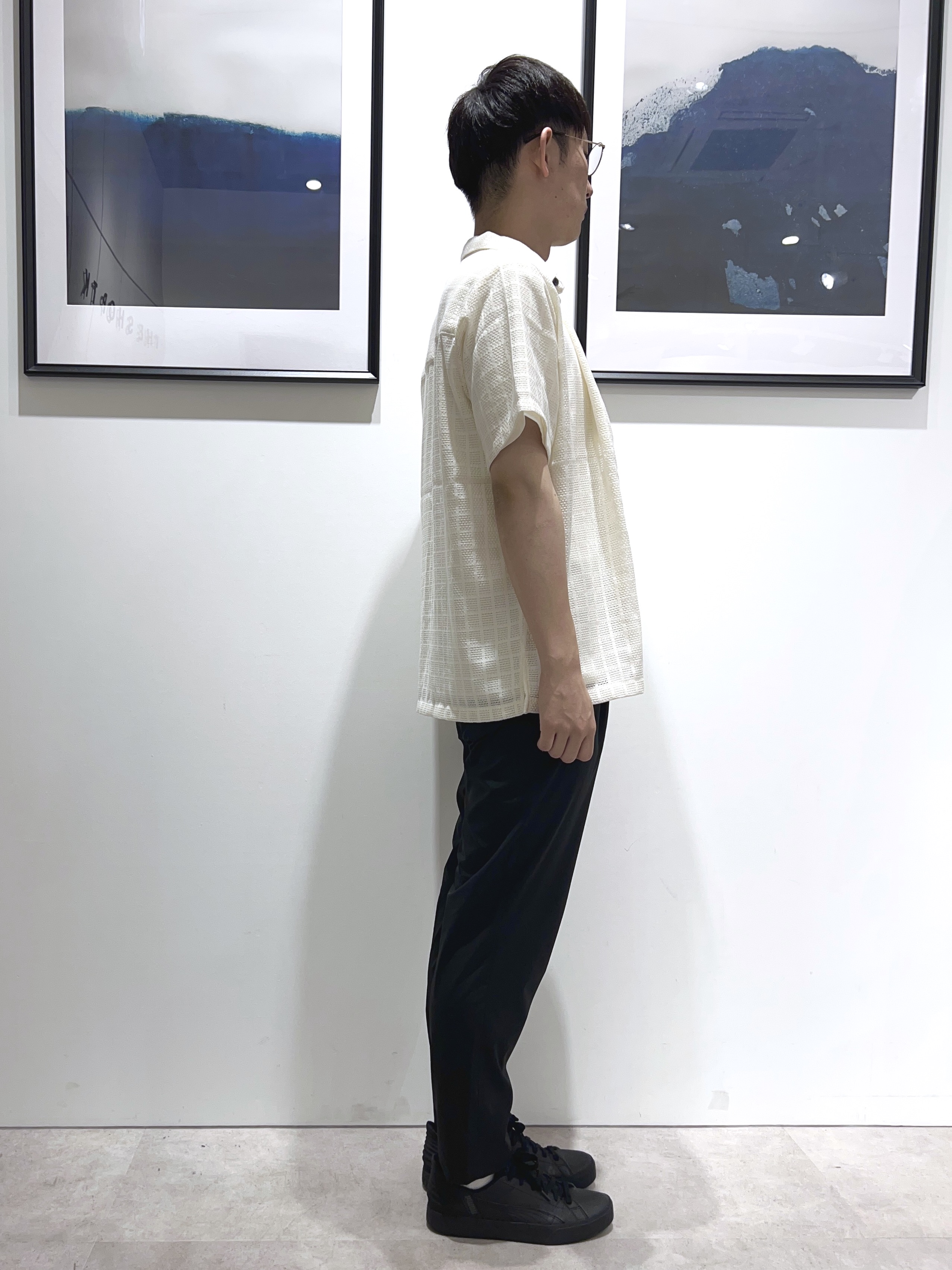 。さんの「THE SHOP TK｜【洗濯機OK】格子柄メッシュ半袖シャツ」を使ったコーディネート