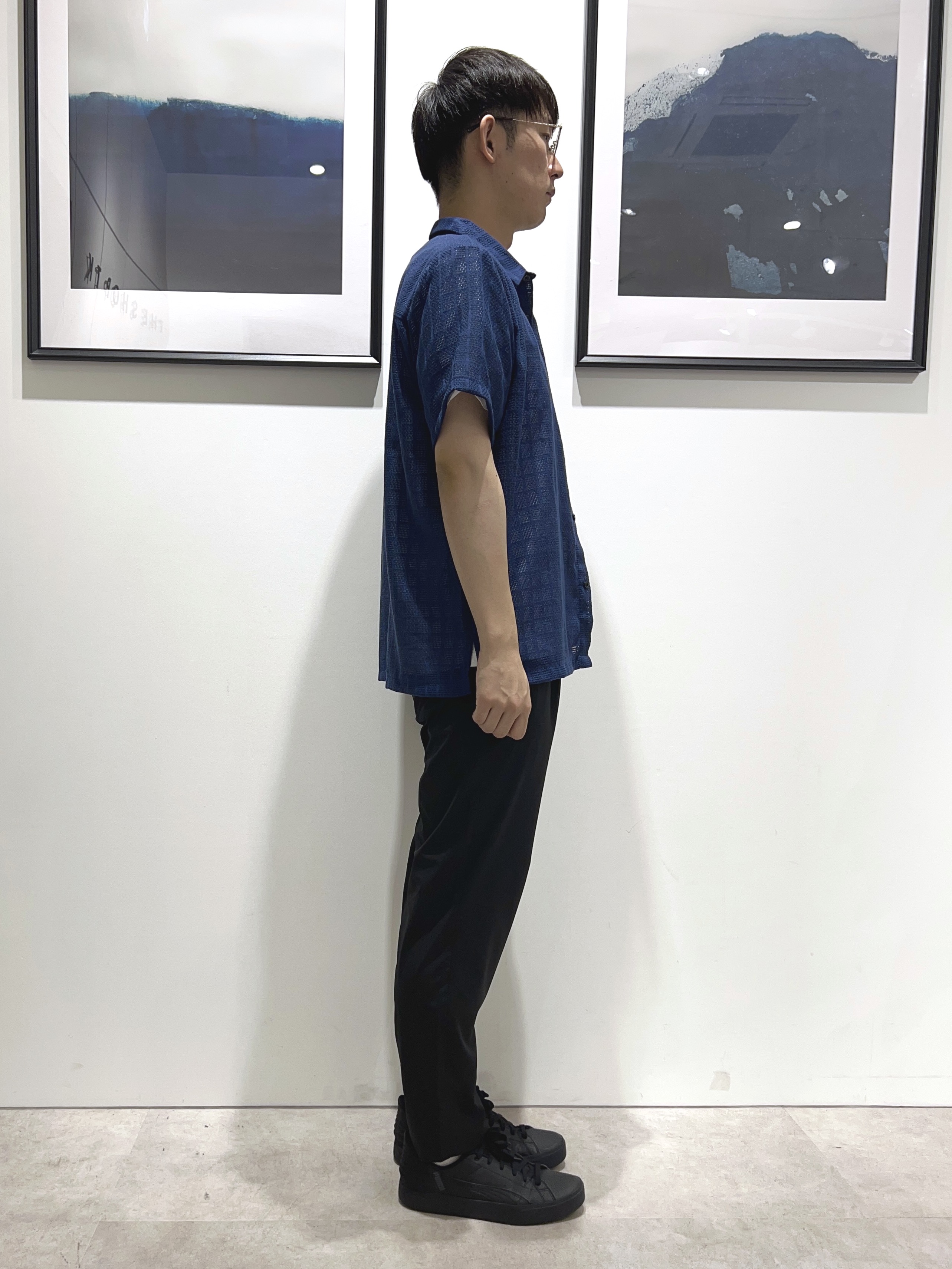 。さんの「THE SHOP TK｜【洗濯機OK】格子柄メッシュ半袖シャツ」を使ったコーディネート
