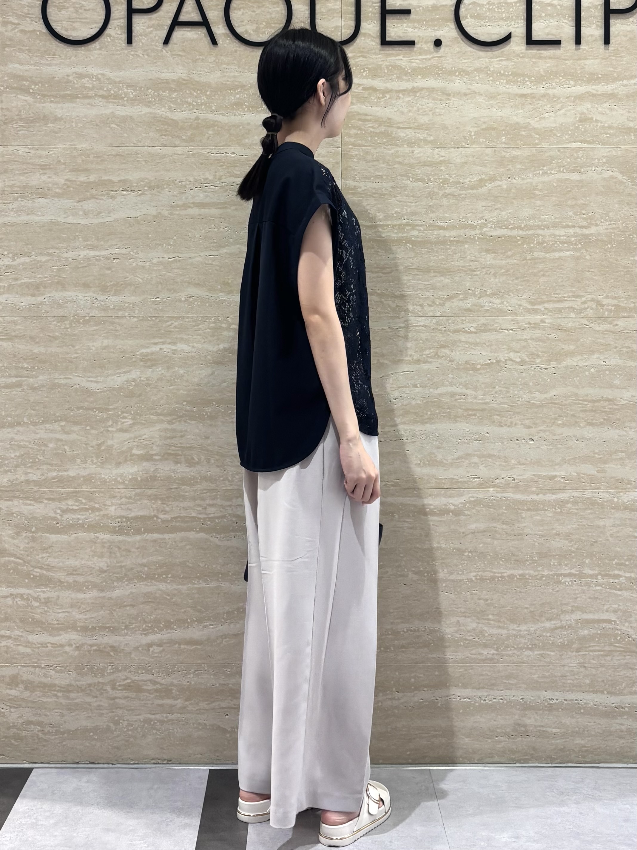 Ririkaさんの「OPAQUE.CLIP｜フロントレースブラウス【洗濯機OK】」を使ったコーディネート
