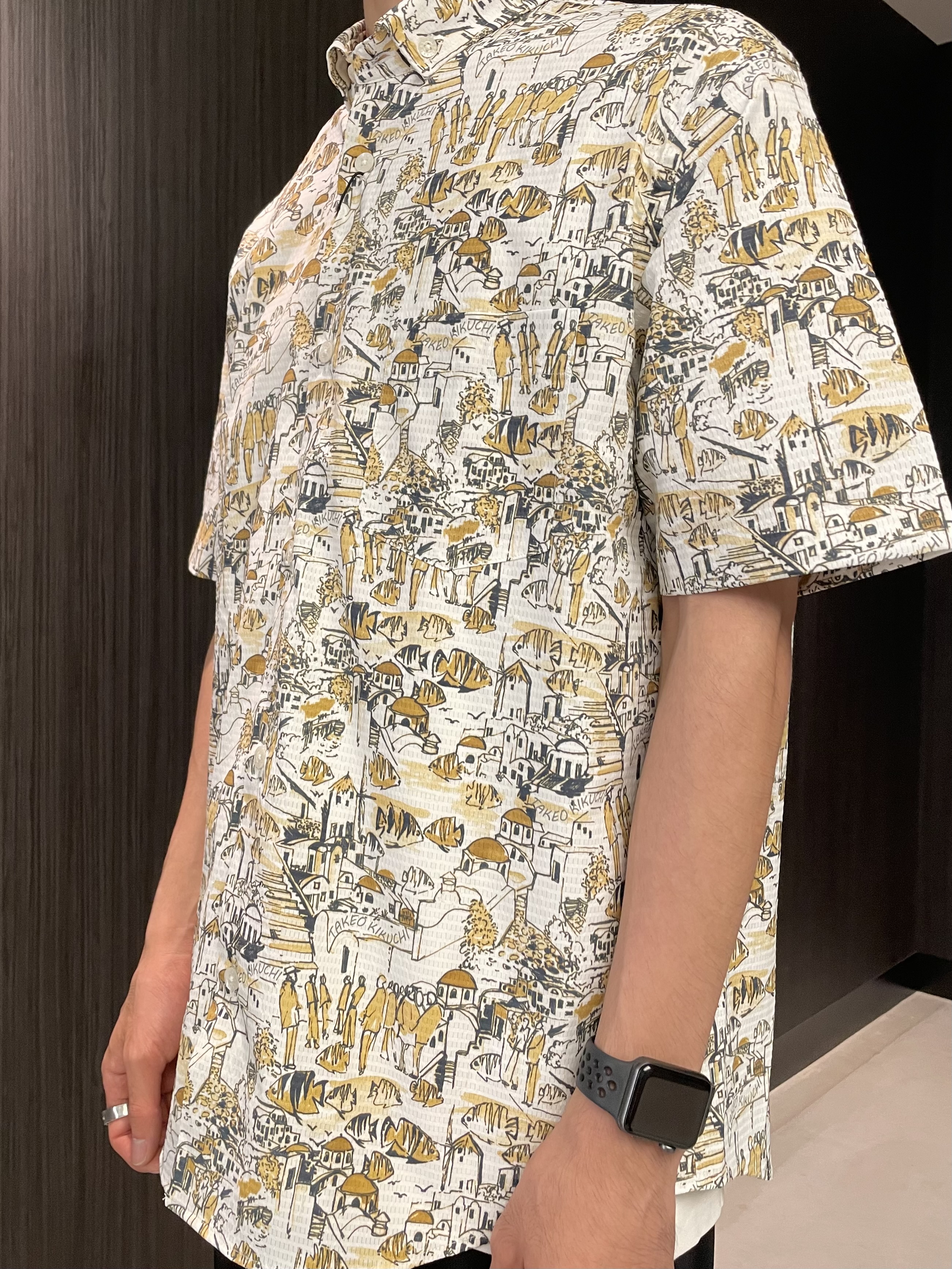 Okdさんの「TAKEO KIKUCHI｜【日本製】JFP DotAir（R）リゾートプリント半袖シャツ」を使ったコーディネート