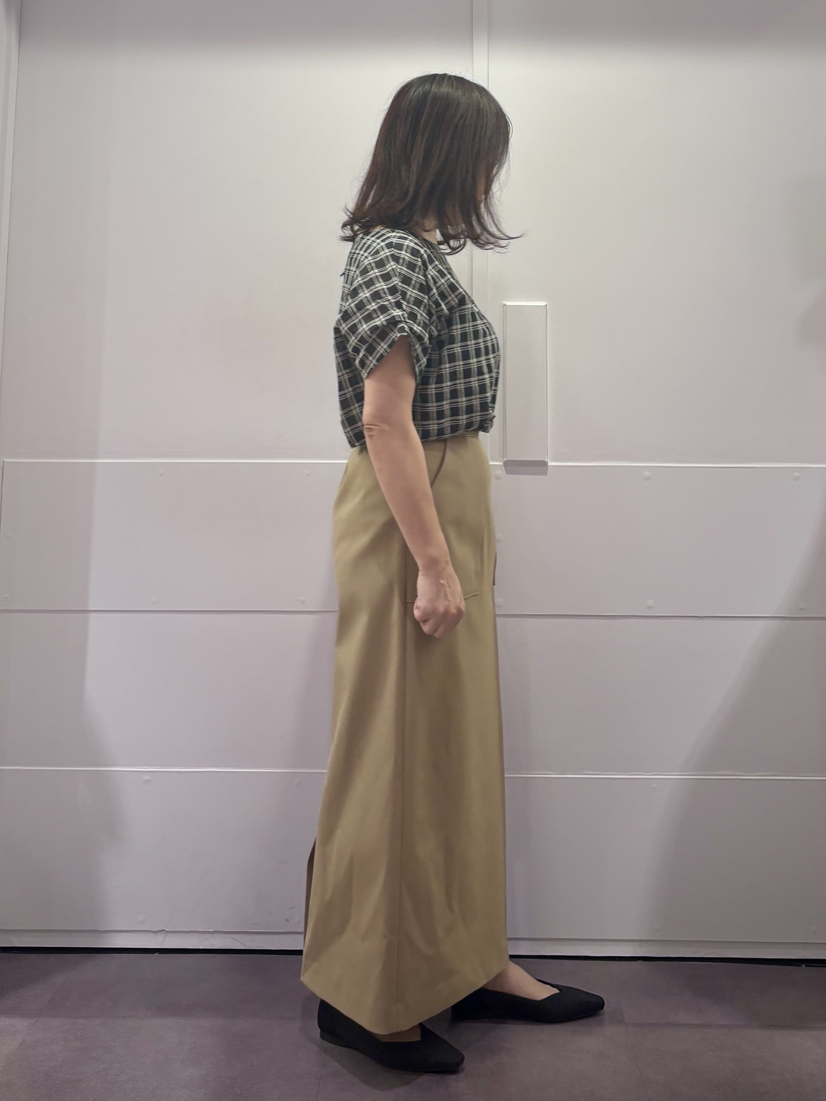 TOKOさんの「UNTITLED｜シアーチェックブラウス」を使ったコーディネート