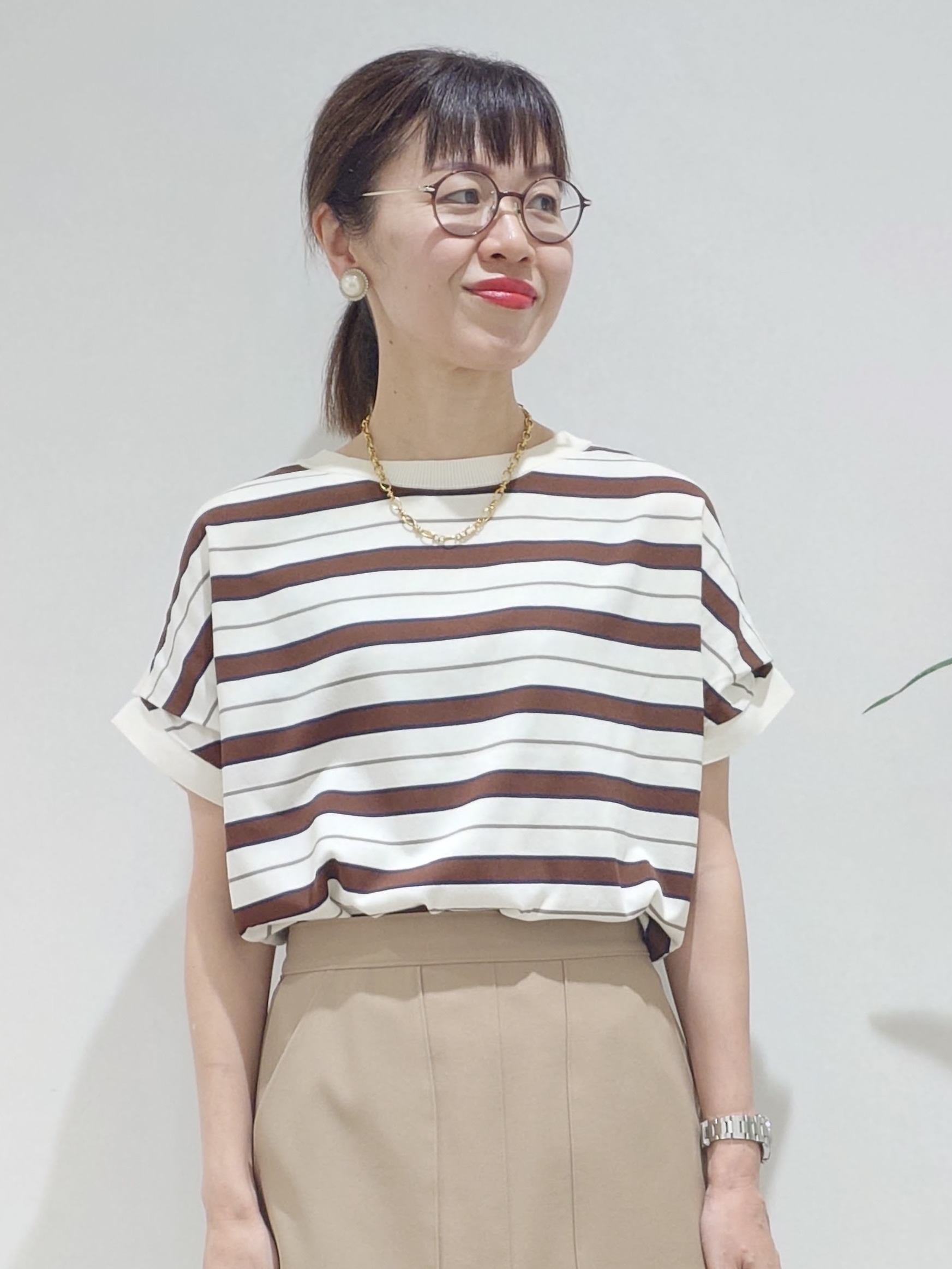 MUTSUKOさんの「UNTITLED｜【肌に張り付かない/前後2WAY】ドライタッチコットンプルオーバー」を使ったコーディネート