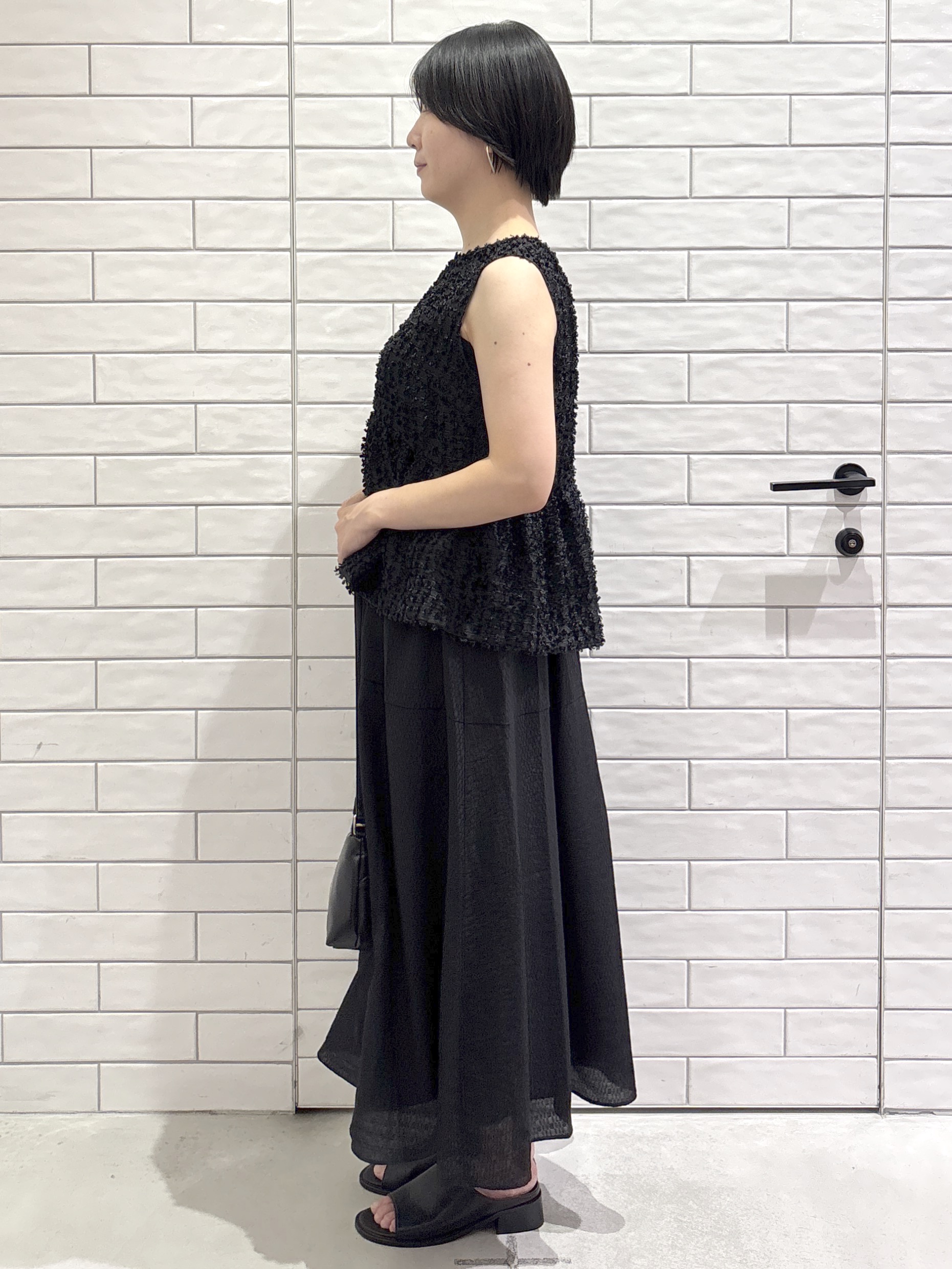 ayumiさんの「OPAQUE.CLIP｜フリンジジャカード ペプラムブラウス【洗濯機OK】」を使ったコーディネート