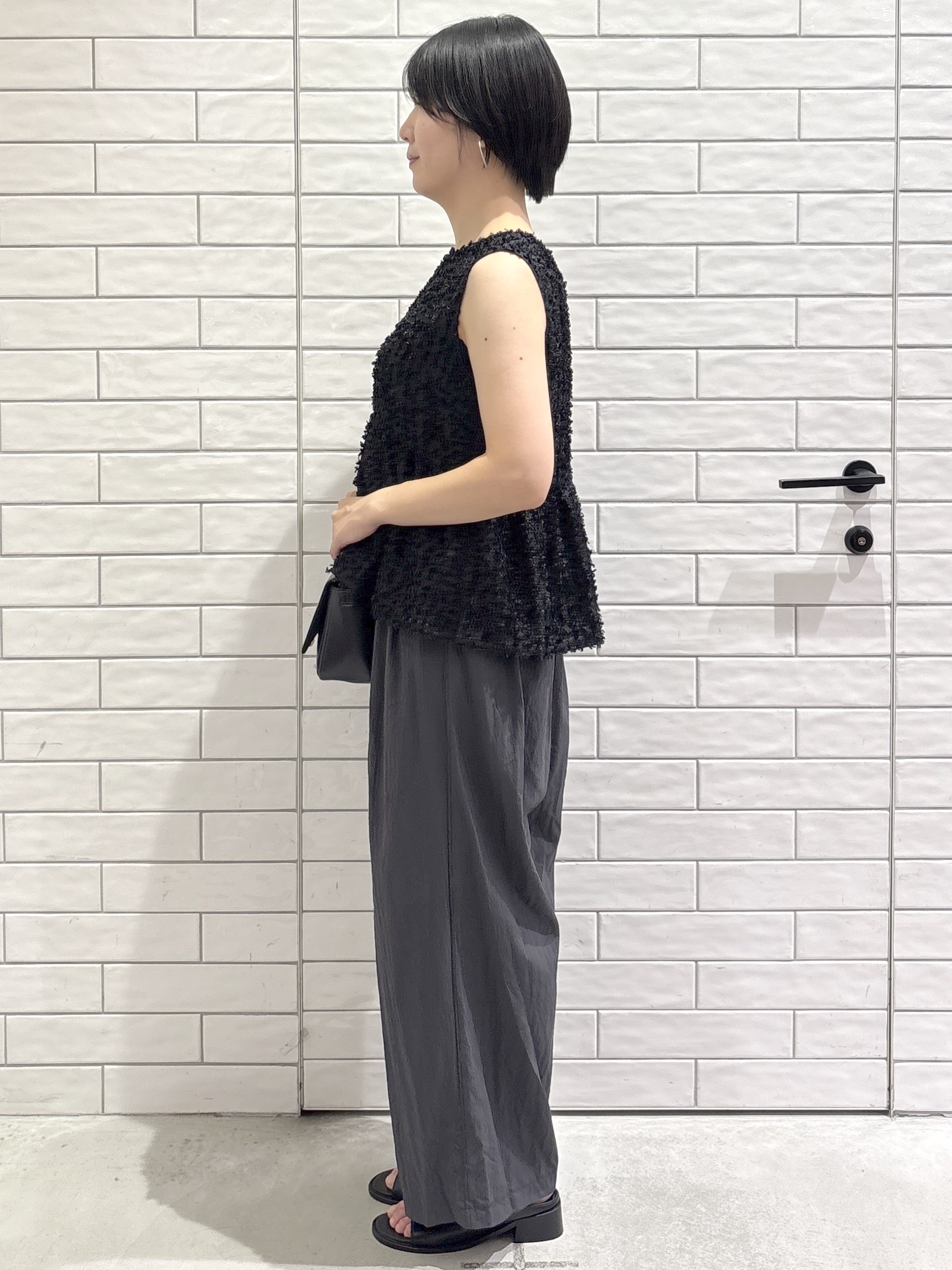 ayumiさんの「OPAQUE.CLIP｜フリンジジャカード ペプラムブラウス【洗濯機OK】」を使ったコーディネート