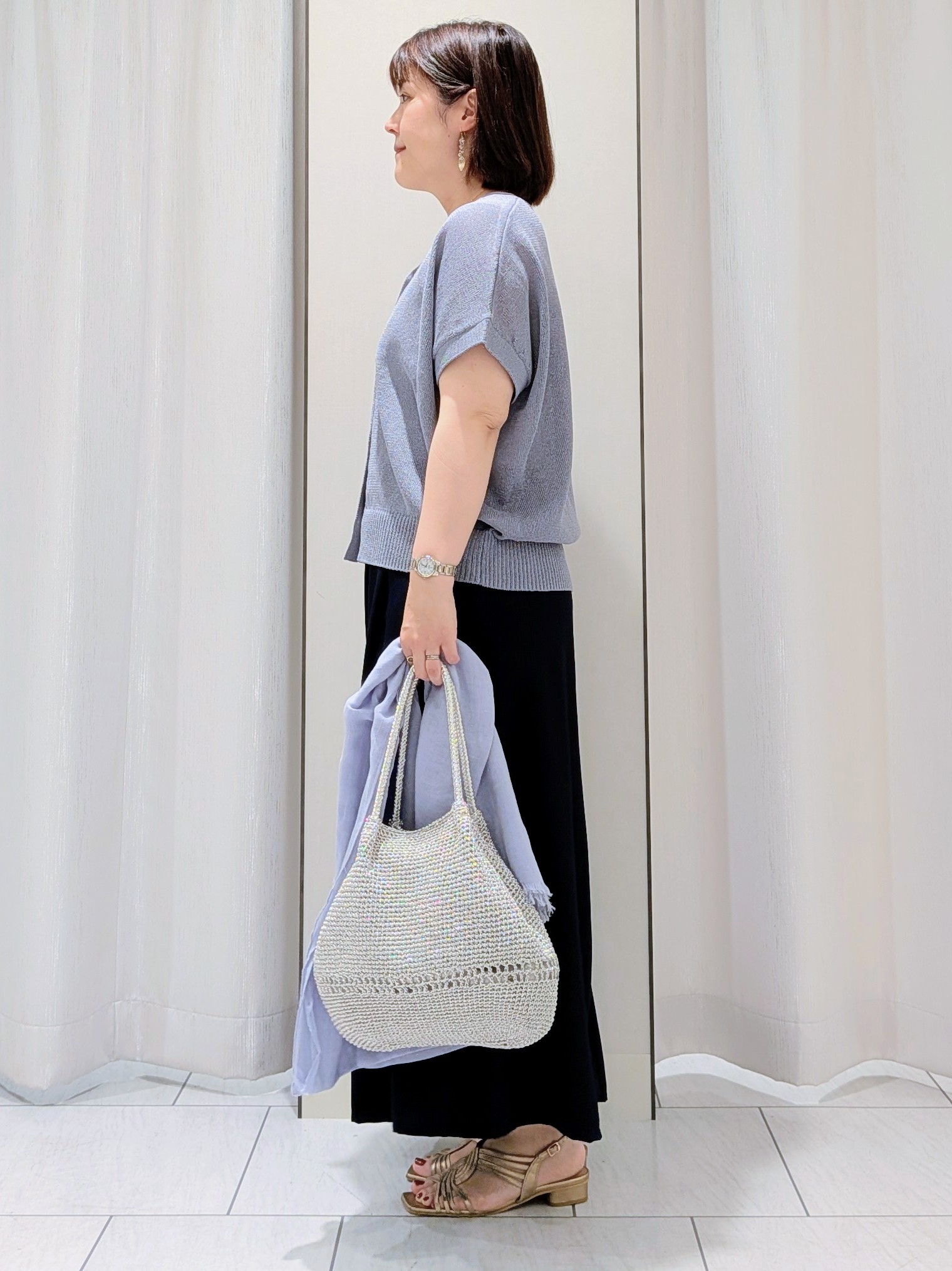 Onumaさんの「UNTITLED｜【洗える/清涼感】ドライタッチスリーブレスカーディガン」を使ったコーディネート