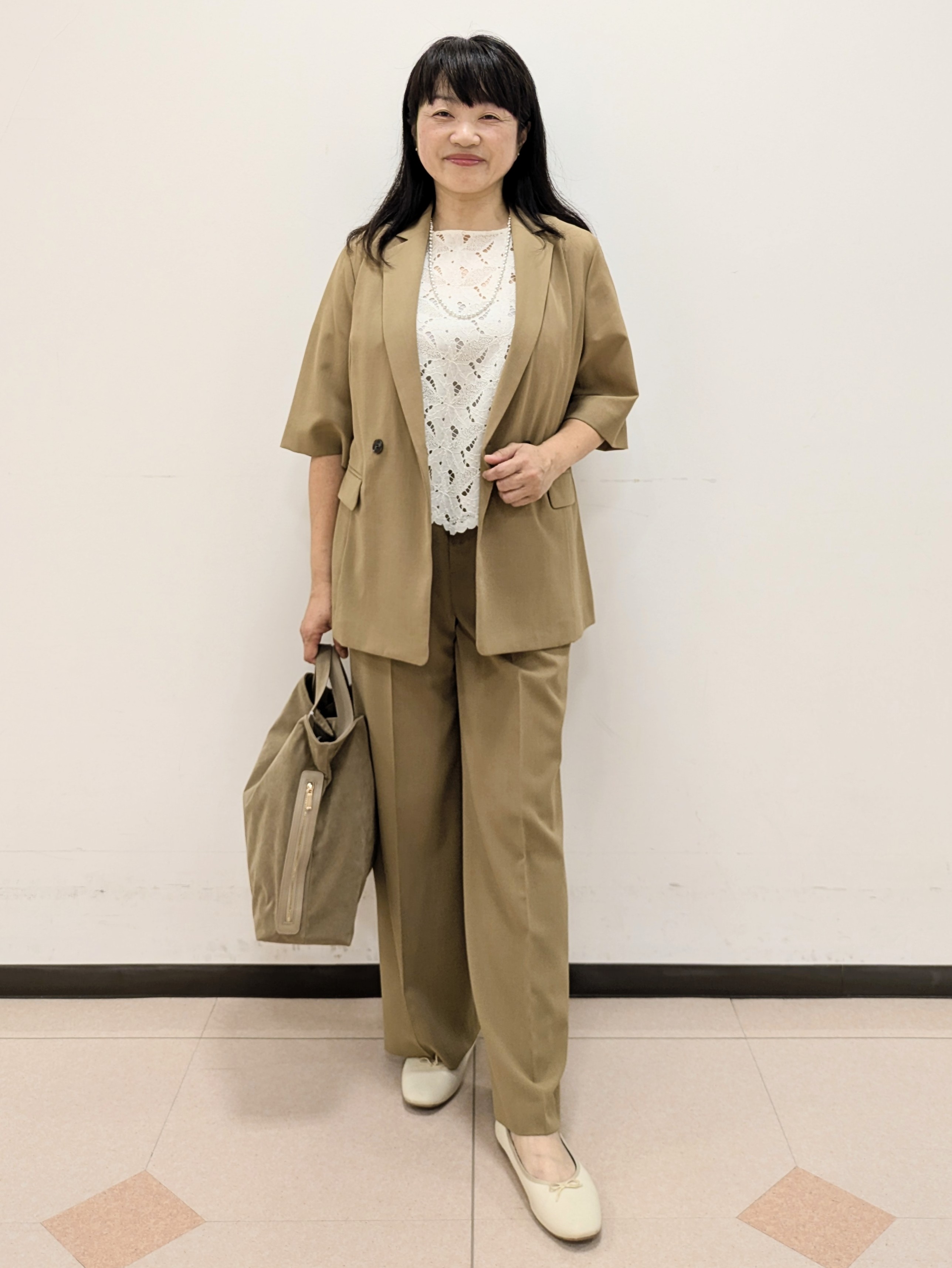 ともさんの「UNTITLED｜【セットアップ可/UVカット/通気性】エアリークール半袖ジャケット」を使ったコーディネート